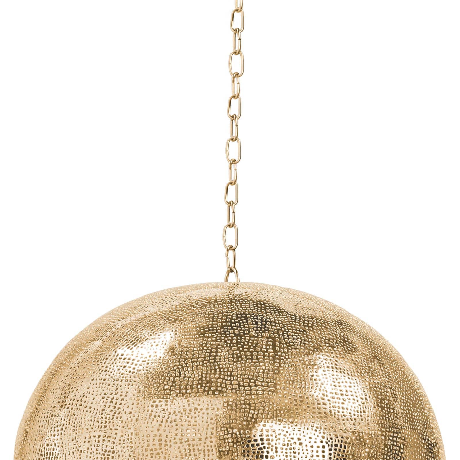 Pierced Metal Sphere Pendant (Natural Brass)