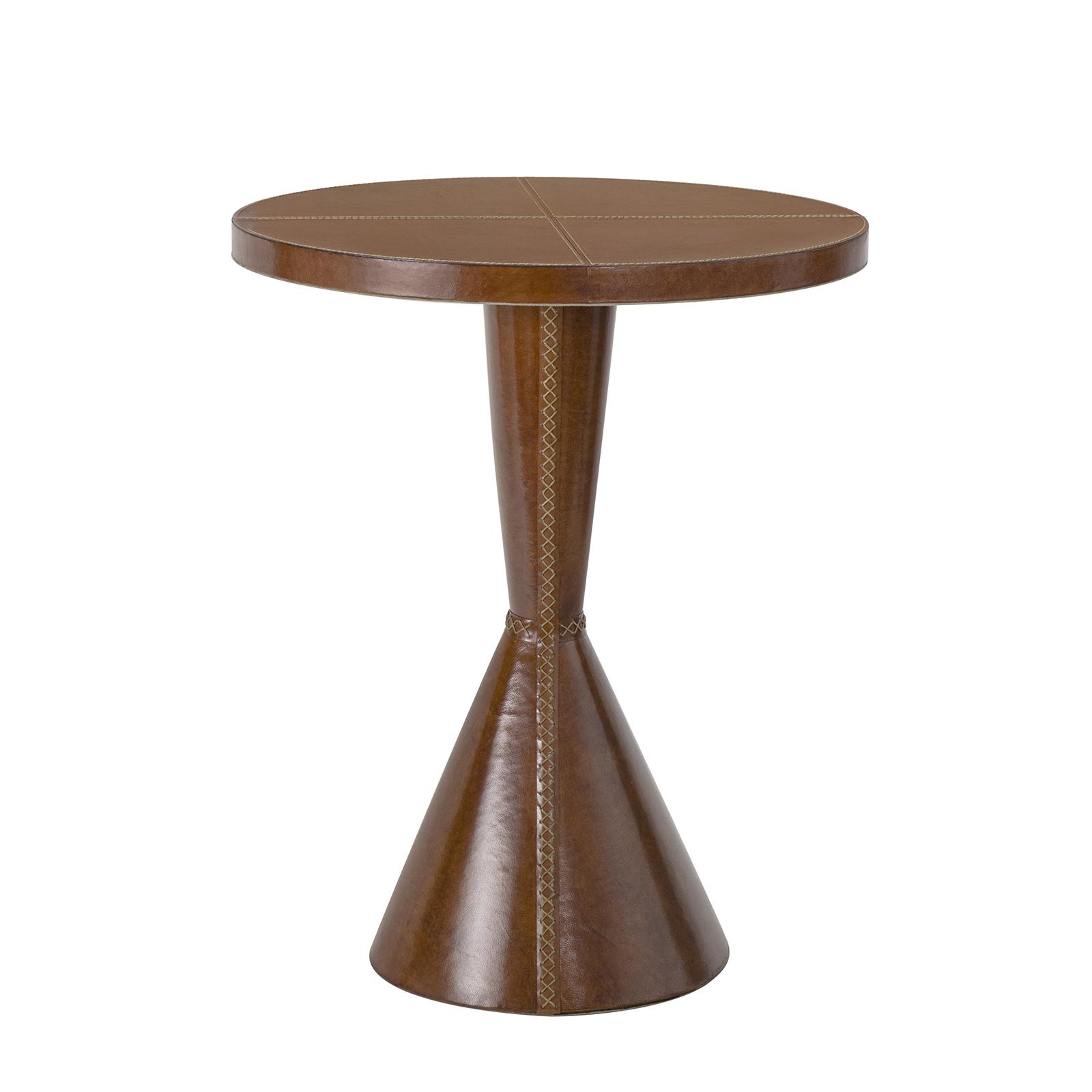 Gabe Leather Accent Table (Cognac)