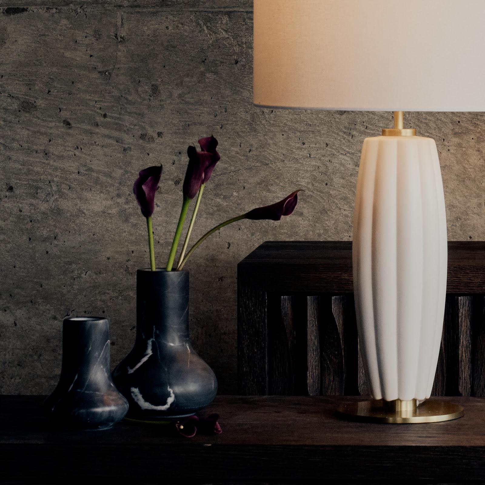 Jasper Marble Vase Large (Black)