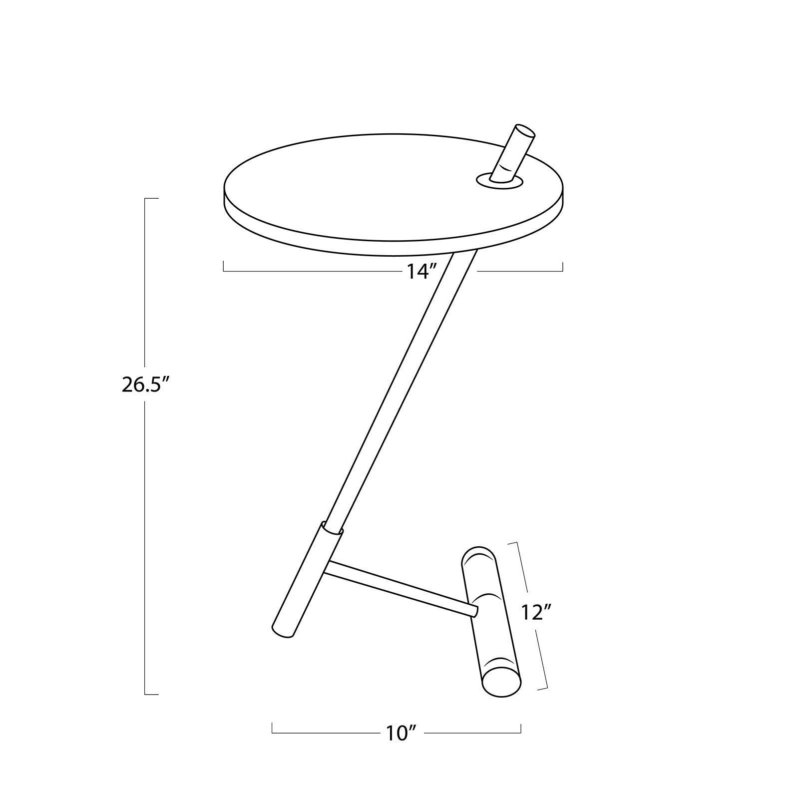 Spyder Accent Table (Natural Brass)