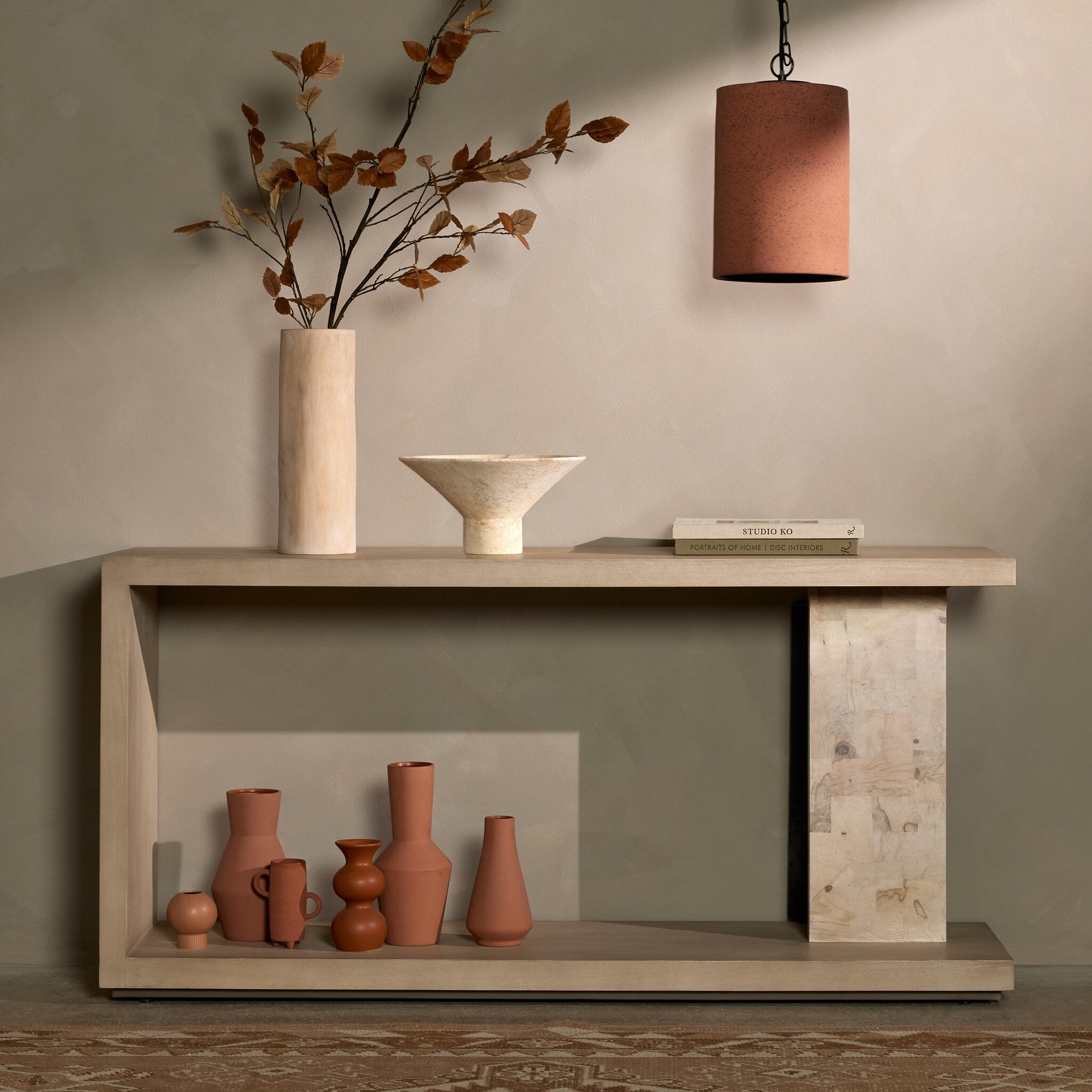 Darian Console Table - White Mahogany