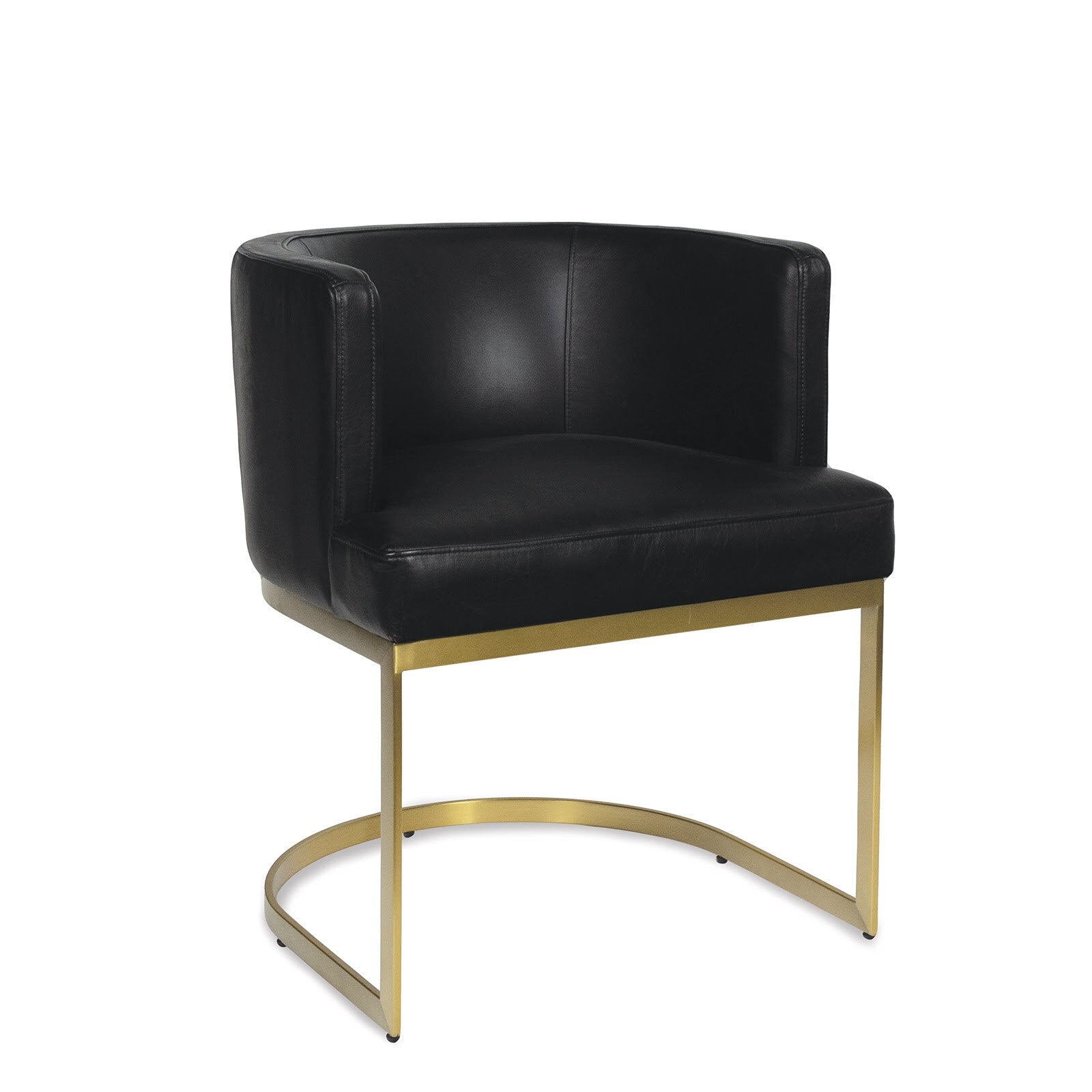 Owen Leather Dining Chair (Modern Black)