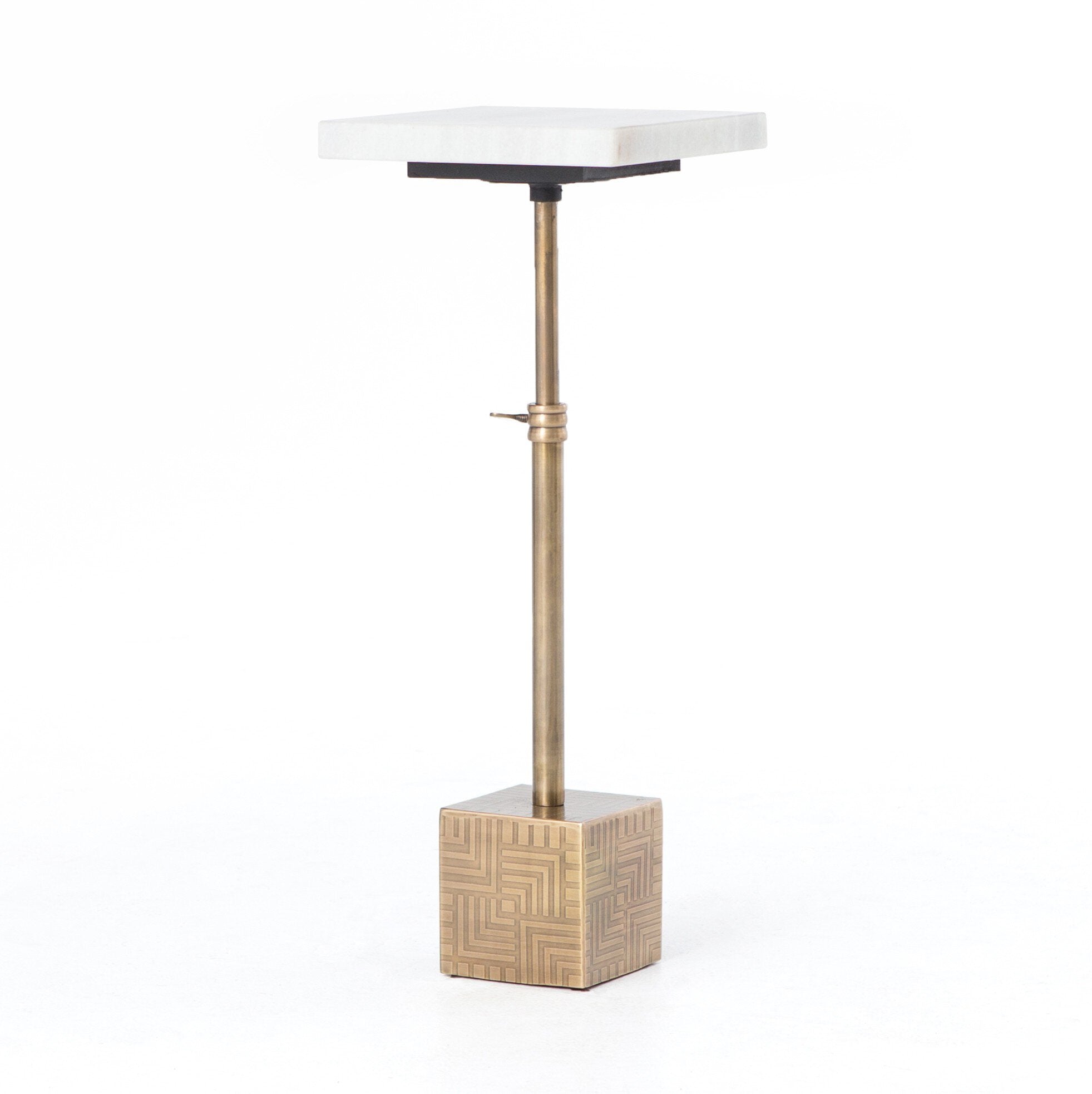 Sirius Adjustable Accent Table - White Marble