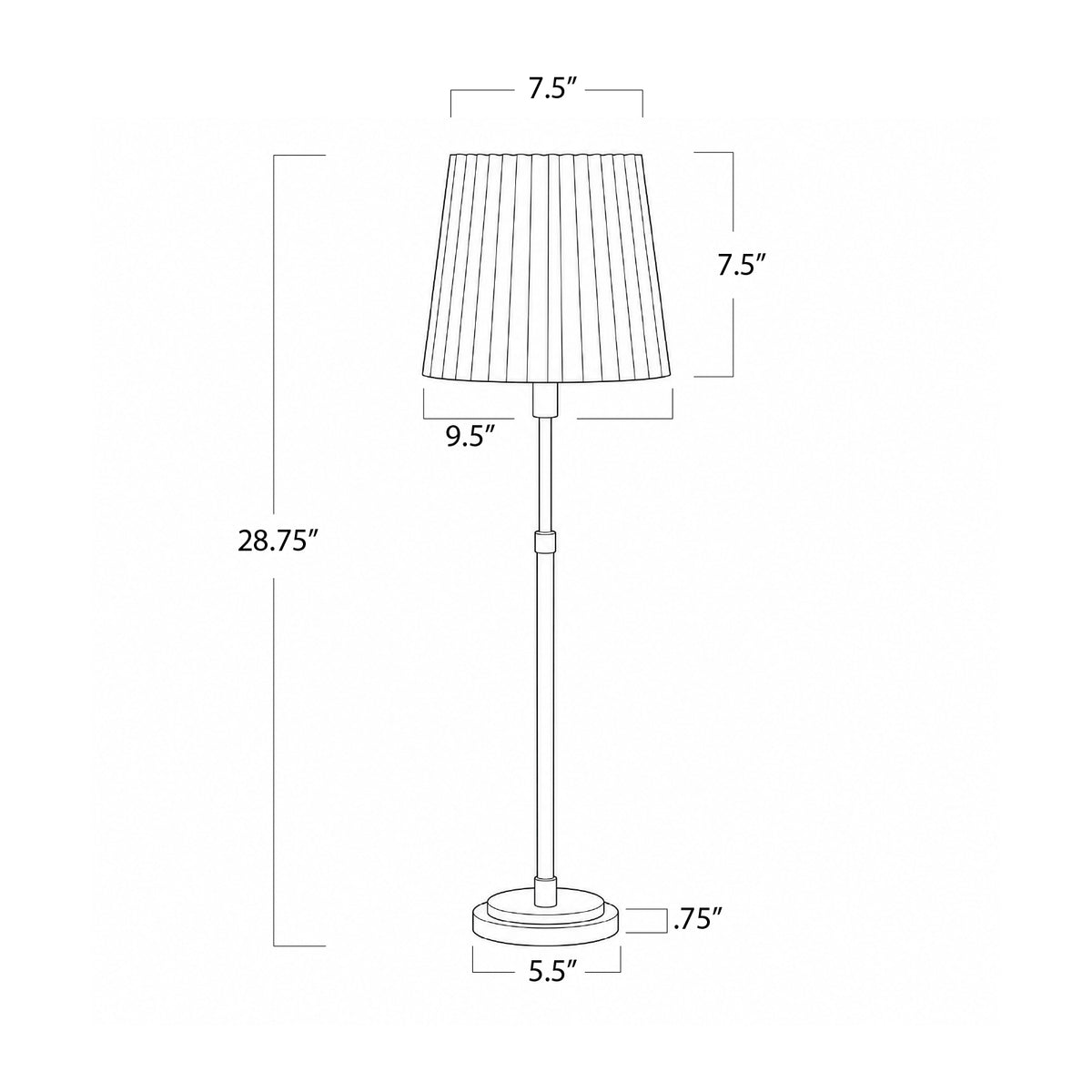 Polly Buffet Lamp (Natural Brass with Oyster Wave Pleat Shade)