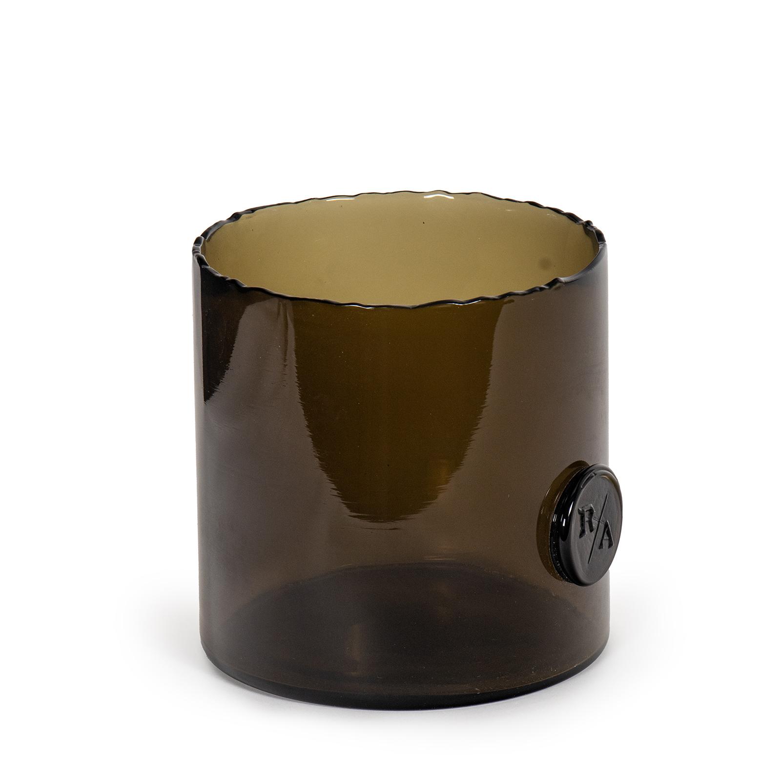 Monogram Glass Votive Large (Smoke)