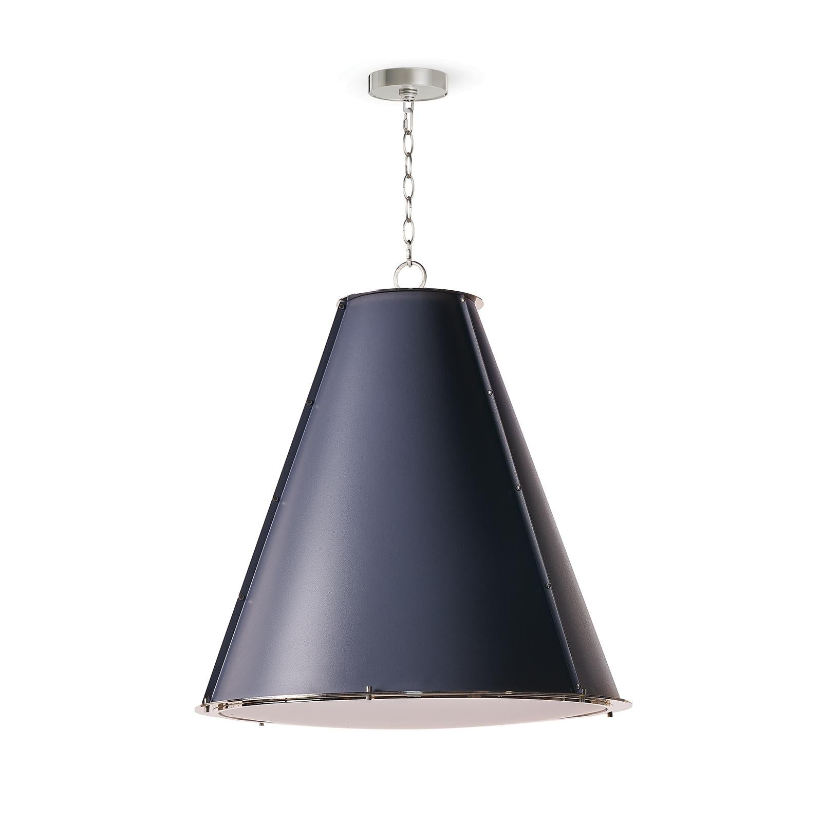 French Maid Chandelier Large (Blue and Polished Nickel)