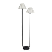 Polly Floor Lamp (Blackened Brass with Linen Scalloped Shade)
