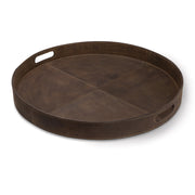 Derby Round Leather Tray (Brown)