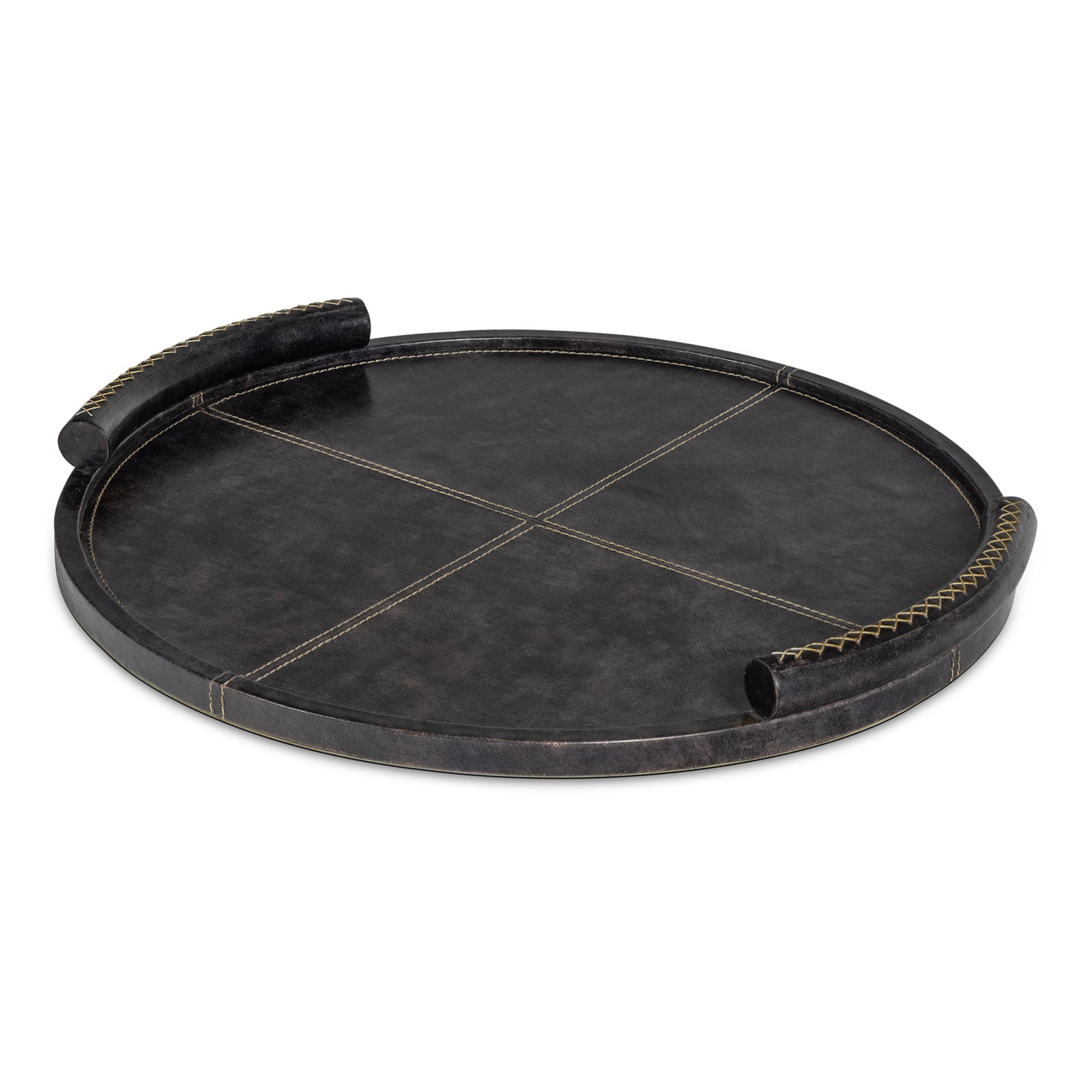 Forte Leather Tray Round (Black)