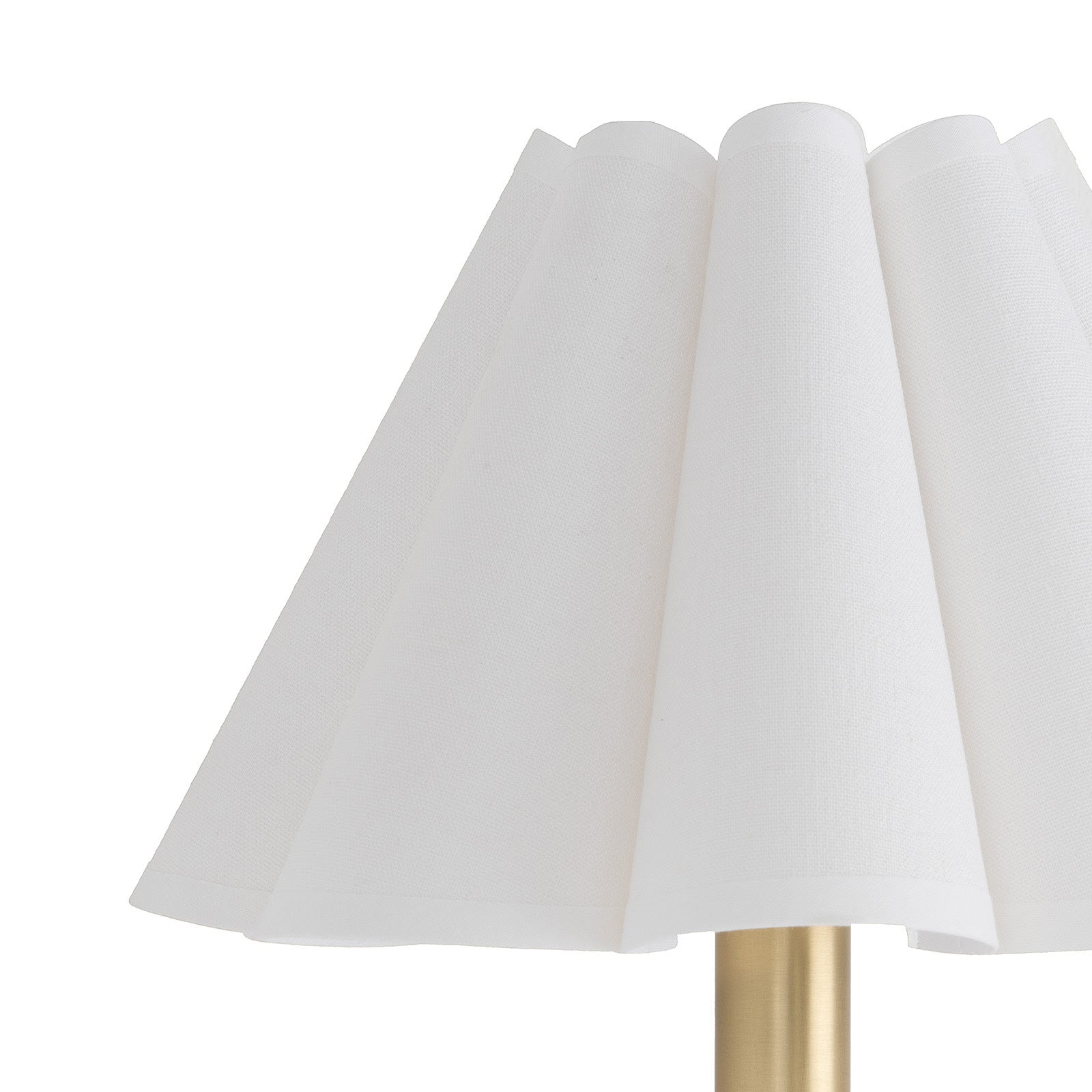 Polly Sconce Single (Natural Brass with Linen Scalloped Shade)