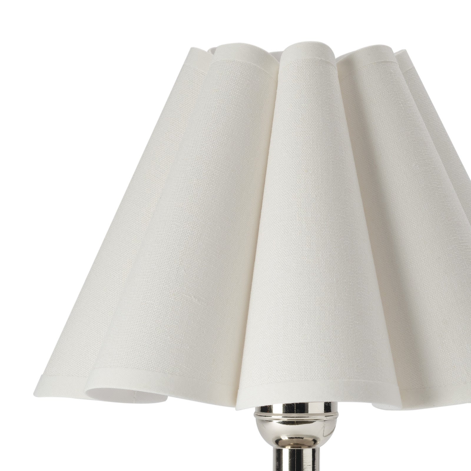 Giorgio Crystal Mini Lamp (Polished Nickel with Linen Scalloped Shade)