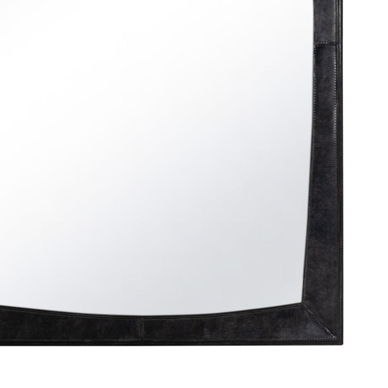 Estaban Leather Mirror Small (Black)