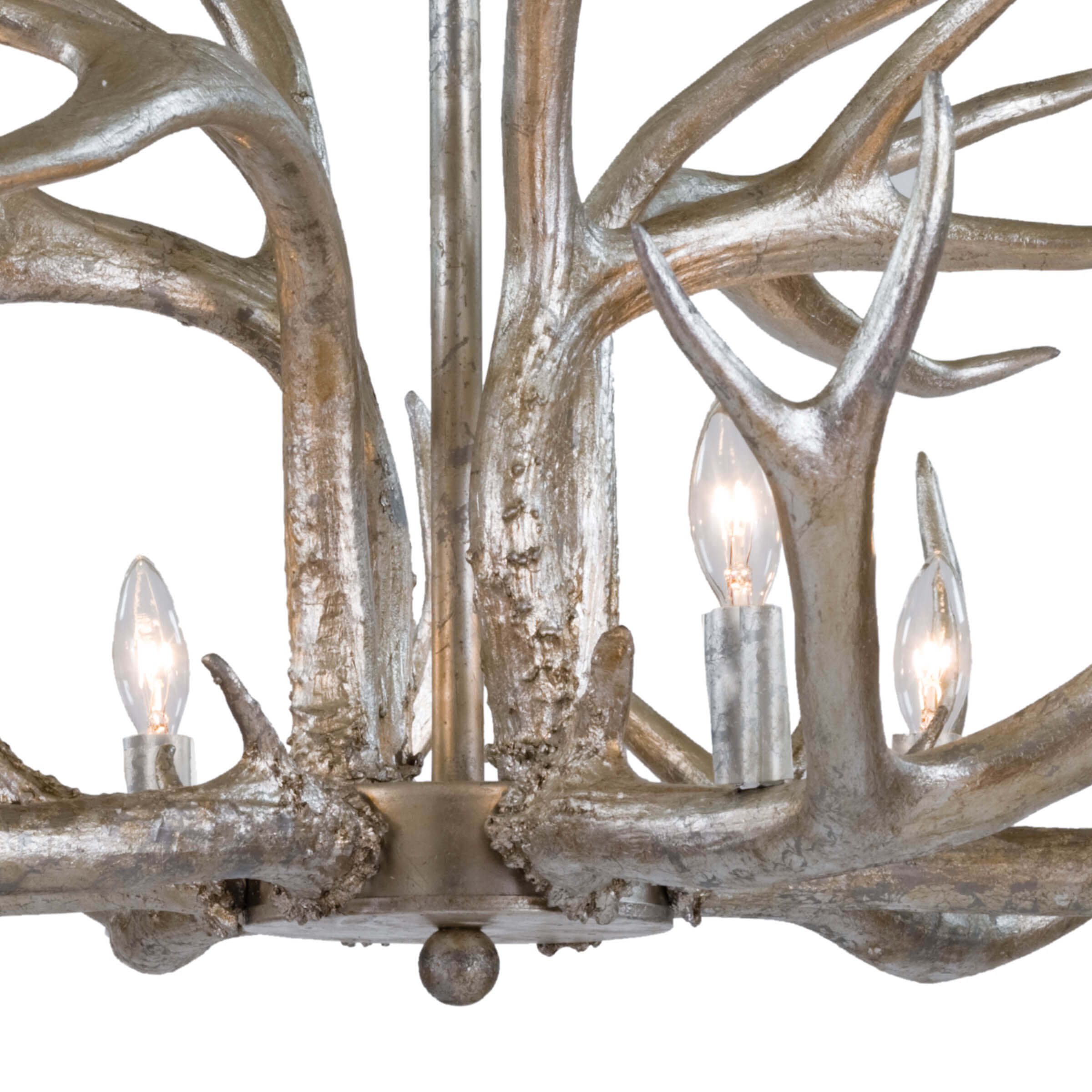 Antler Chandelier (Ambered Silver Leaf)