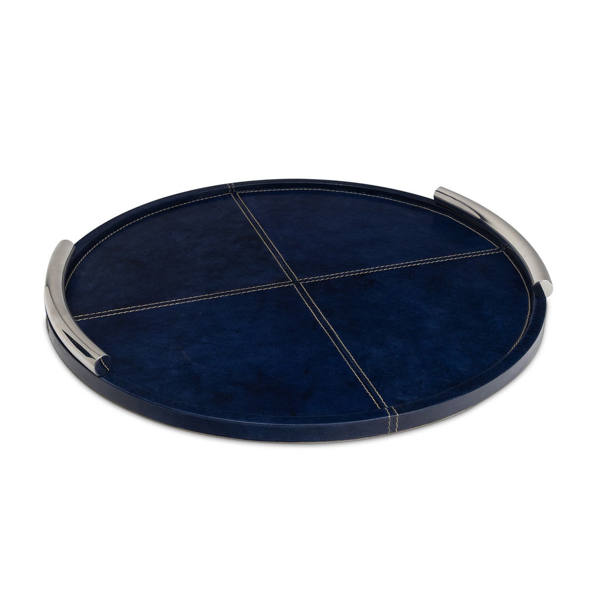 Hayes Leather Tray Round Small (Blue)
