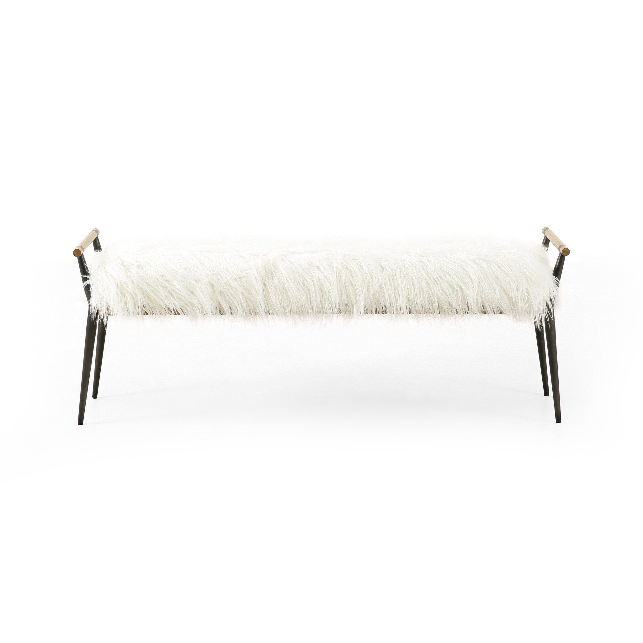 Charlotte Bench - Mongolian Cream Fur