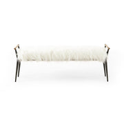 Charlotte Bench - Mongolian Cream Fur