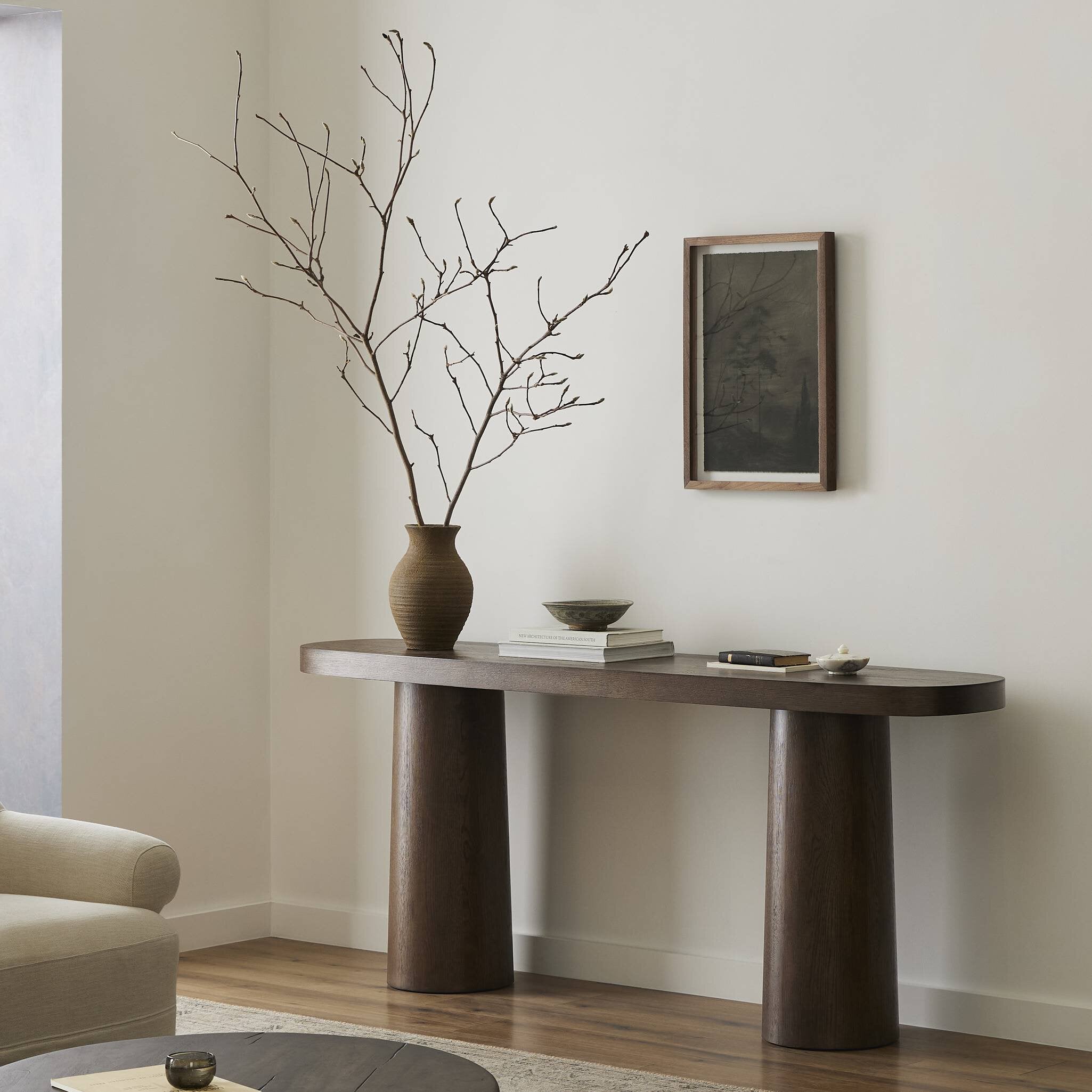 Valen Console Table - Rustic Brown Oak Veneer