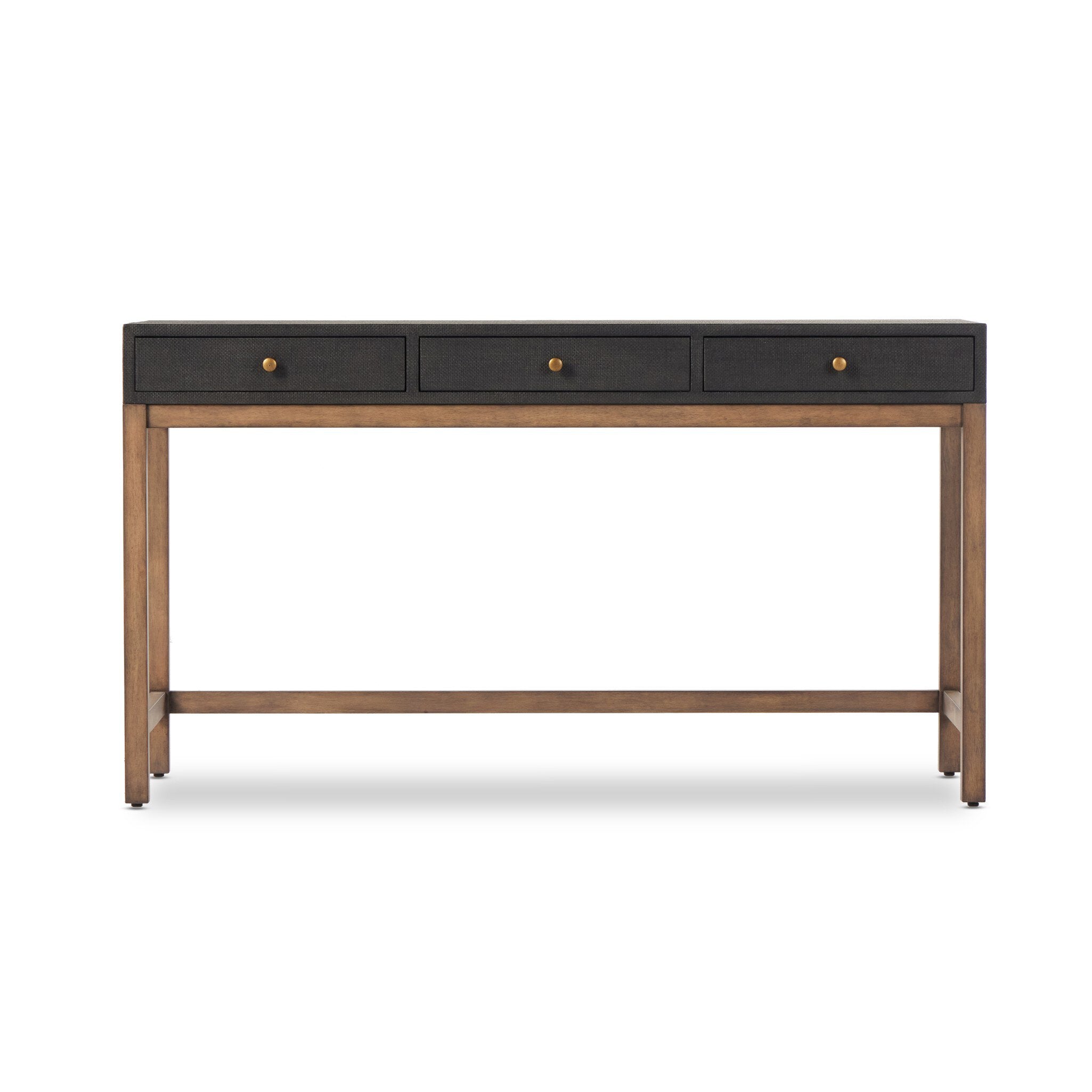 Fiona Desk - Black Raffia