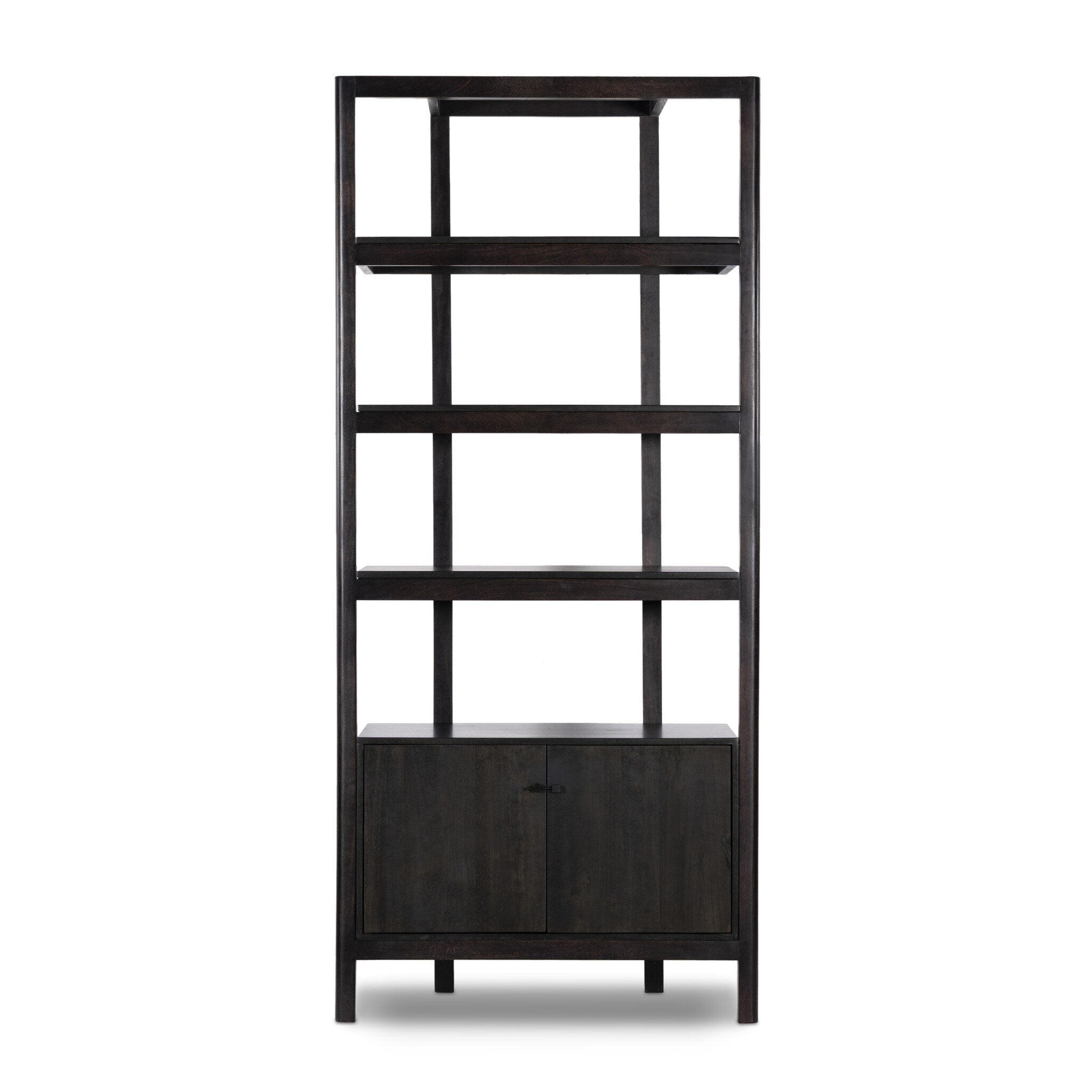 Reza Bookcase - Worn Black Acacia