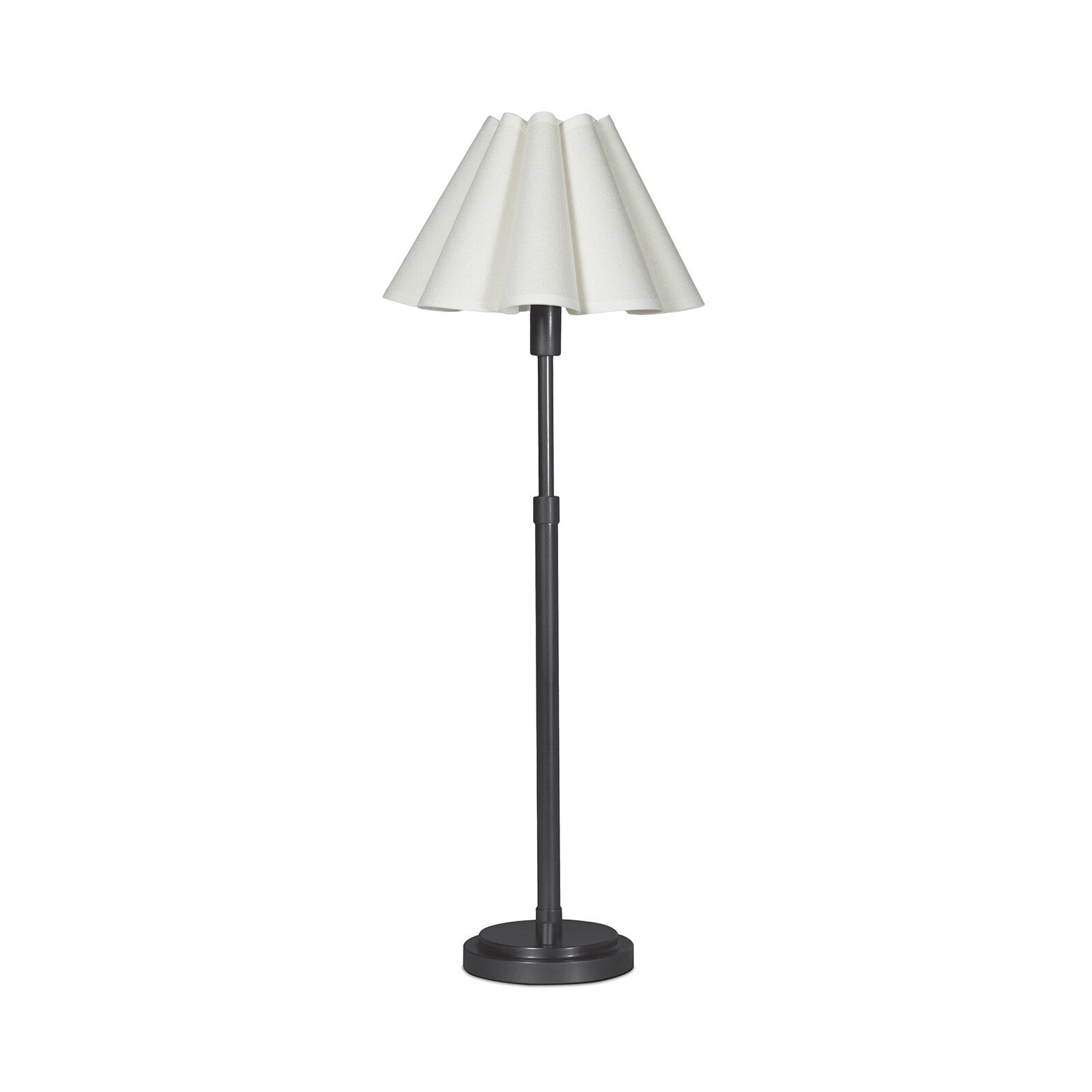 Polly Buffet Lamp (Blackened Brass with Linen Scalloped Shade)