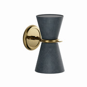 Gable Sconce (Antique Natural Brass with Storm Blue Shade)