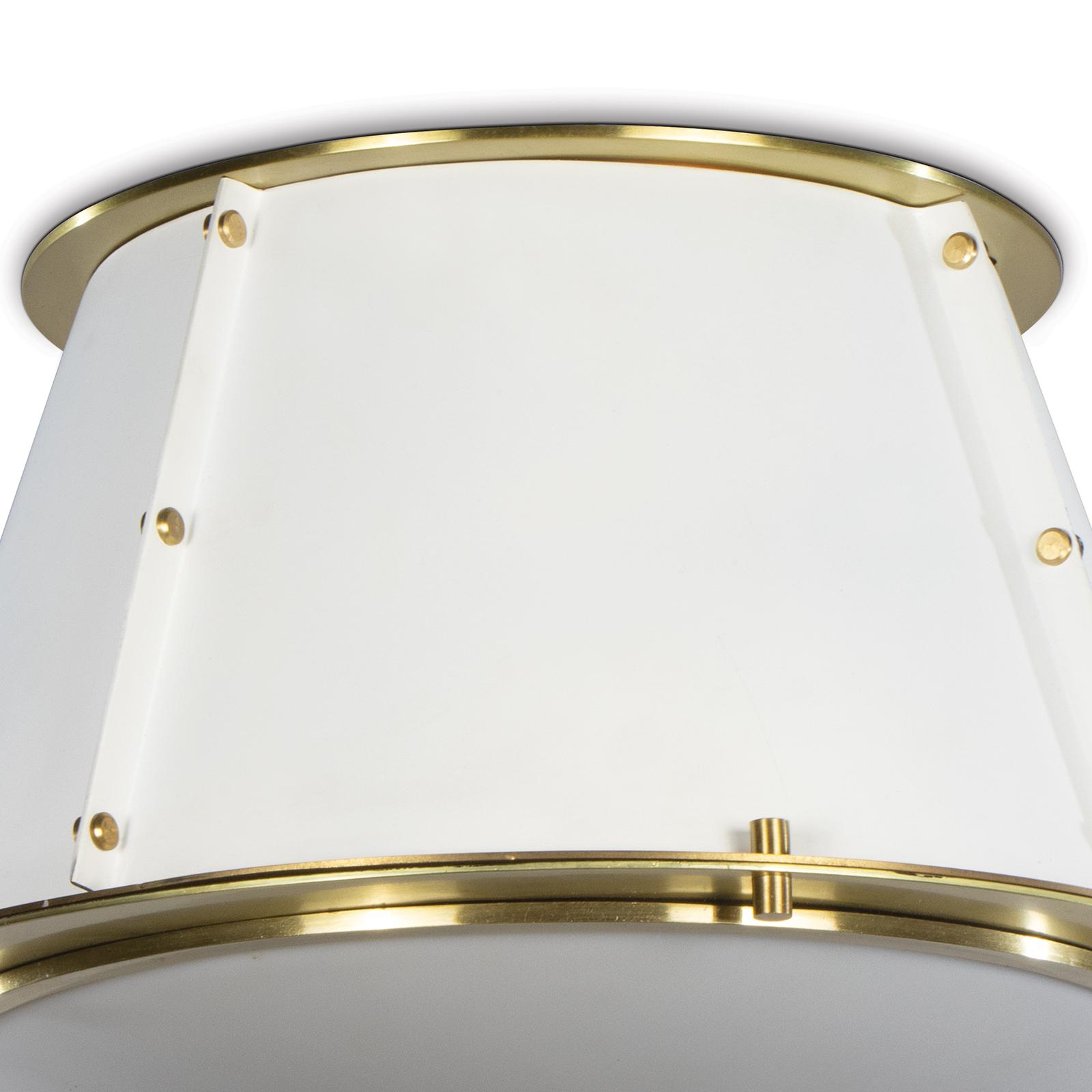 French Maid Flush Mount (White and Natural Brass)