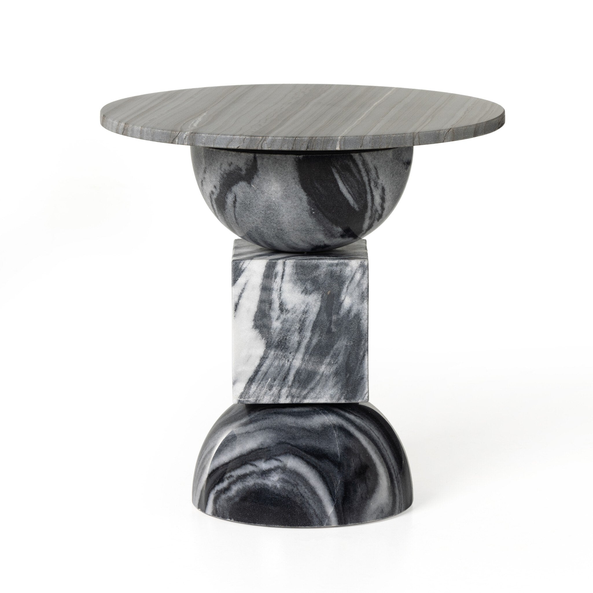 Neda End Table - Ebony Marble