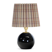 Giorgio Black Glass Mini Lamp (Natural Brass with Plaid Wave Pleat Shade)