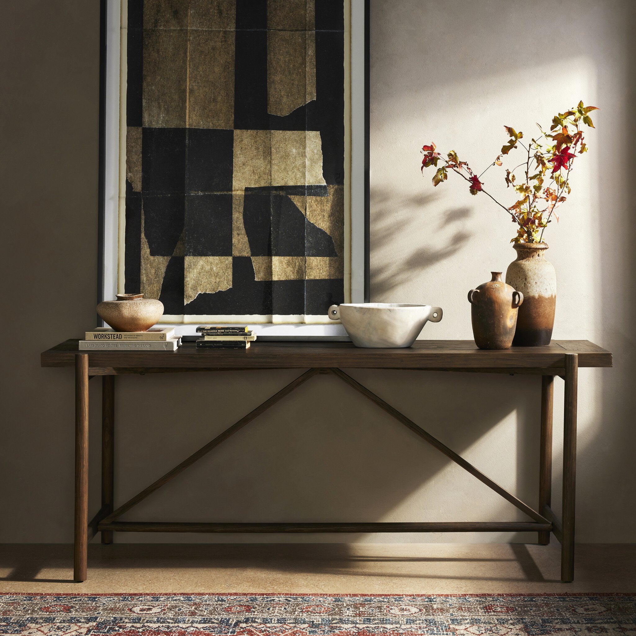 Goldthwaite Console Table - Sienna Brown Pine