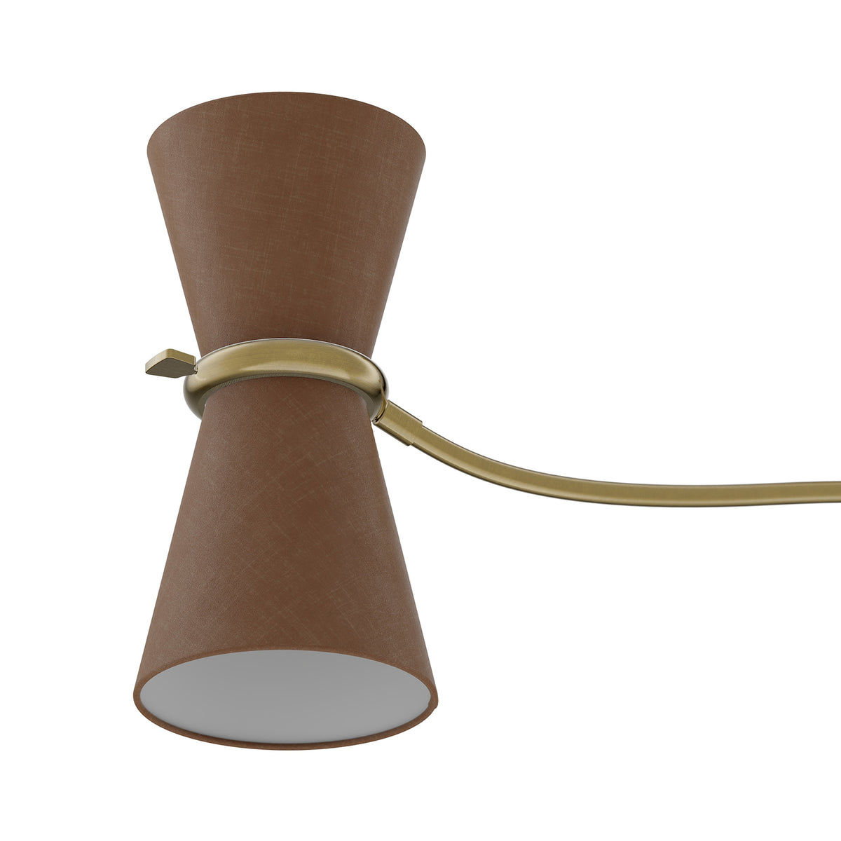 Gable Linear Chandelier (Antique Natural Brass with Russet Shade)