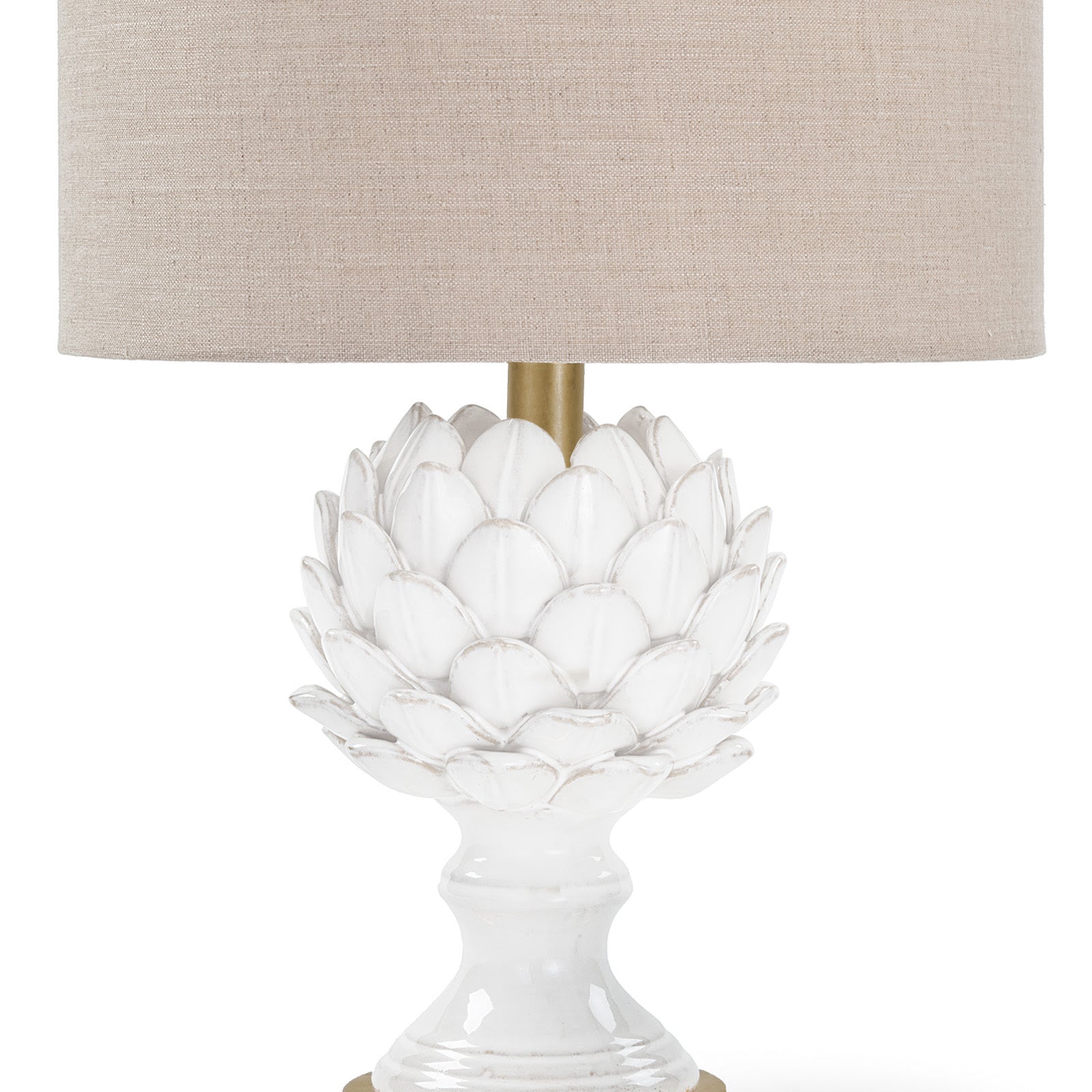 Leafy Artichoke Ceramic Table Lamp (Off White)