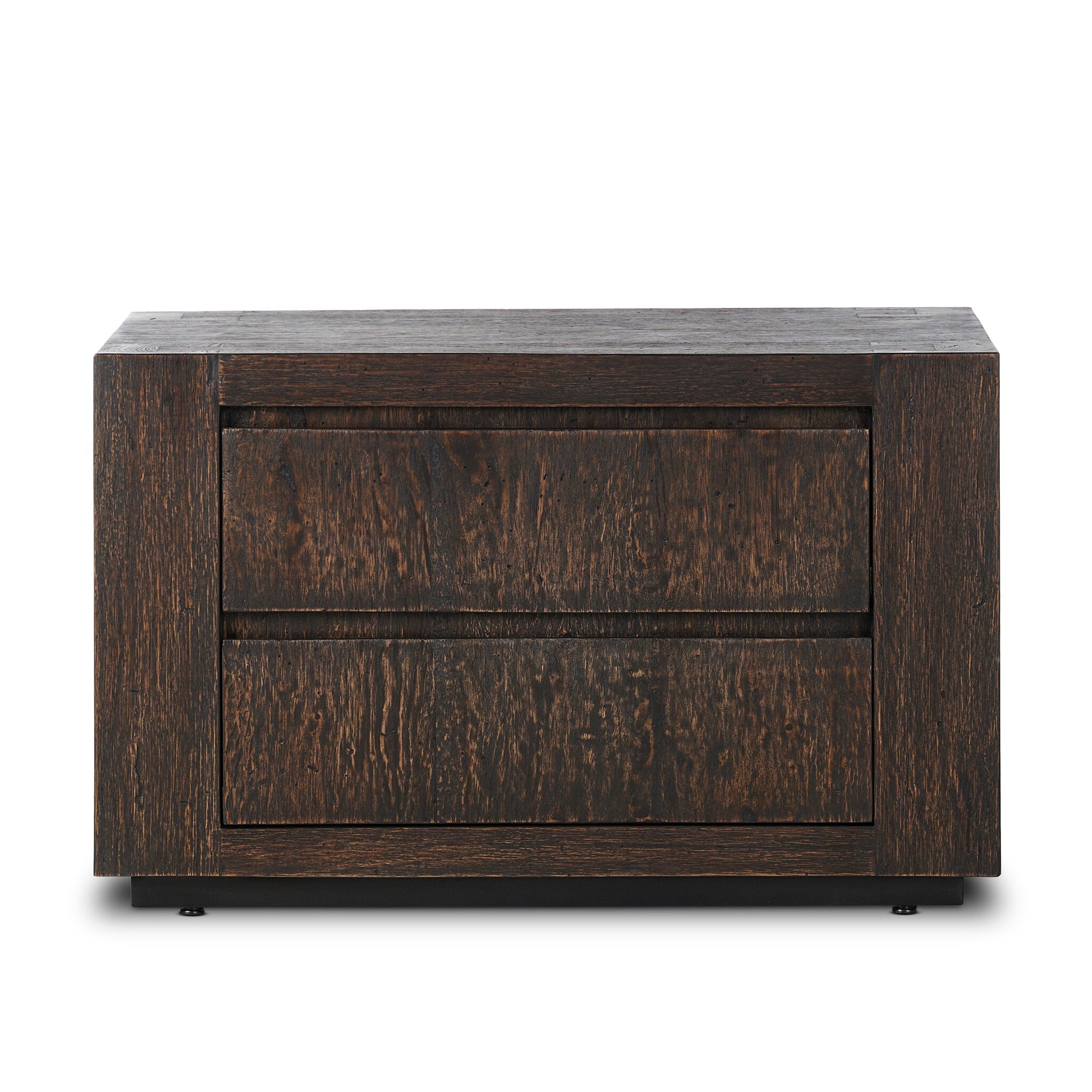 Abaso Nightstand - Ebony Rustic Wormwood Oak
