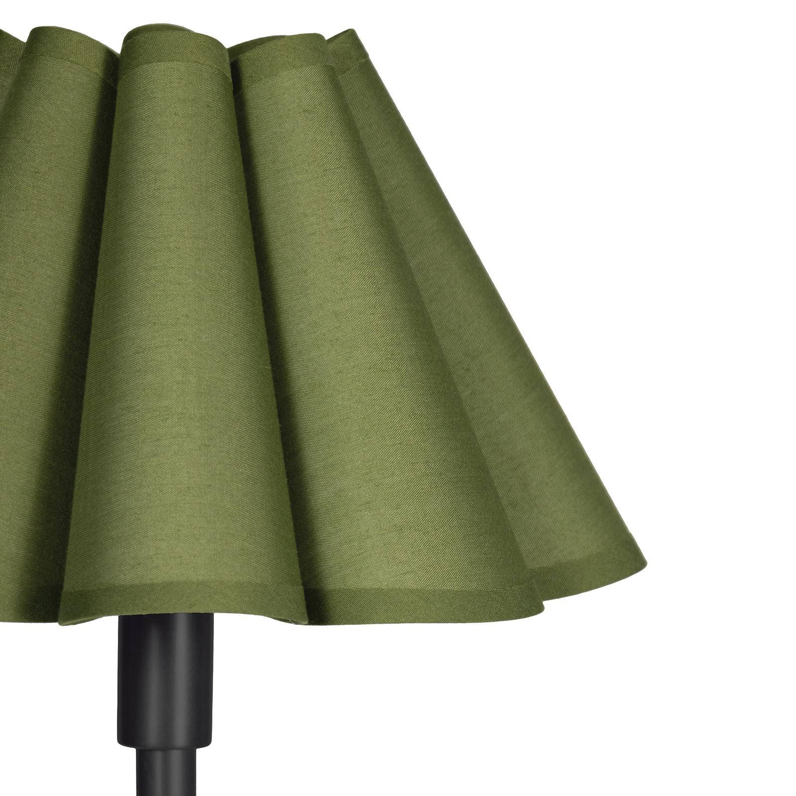 Polly Buffet Lamp (Blackened Brass with Olive Scalloped Shade)