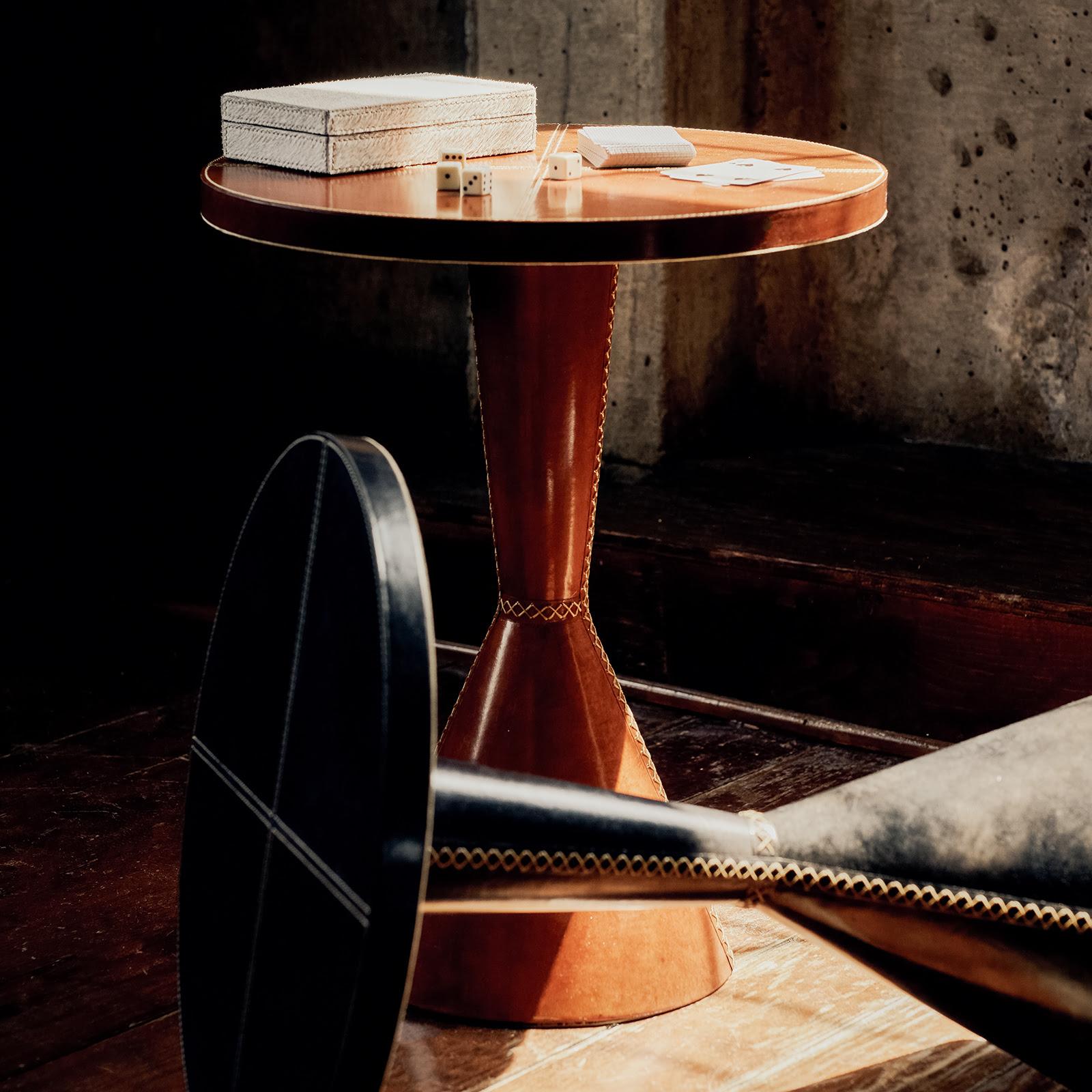 Gabe Leather Accent Table (Black)