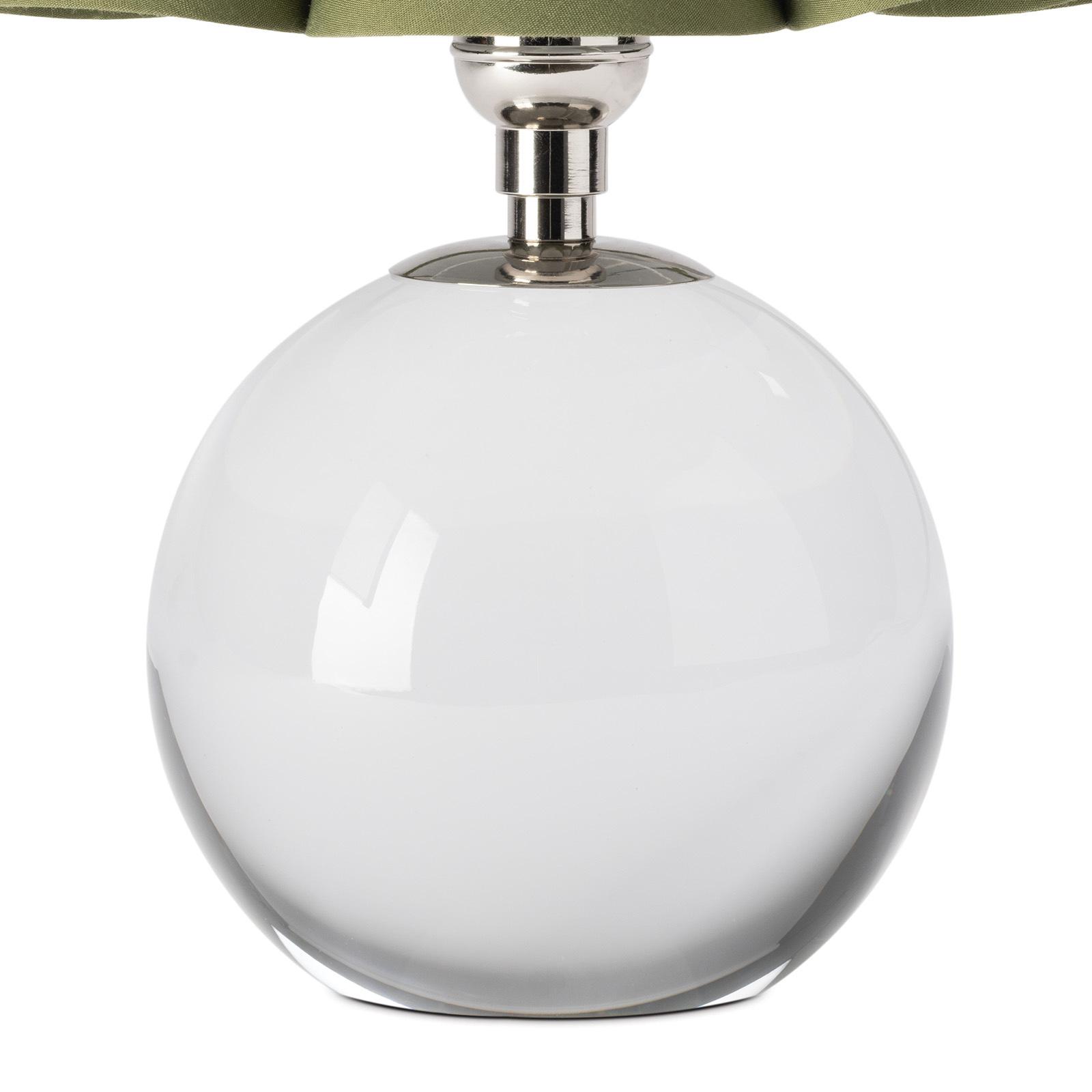 Giorgio Crystal Mini Lamp (Polished Nickel with Olive Scalloped Shade)
