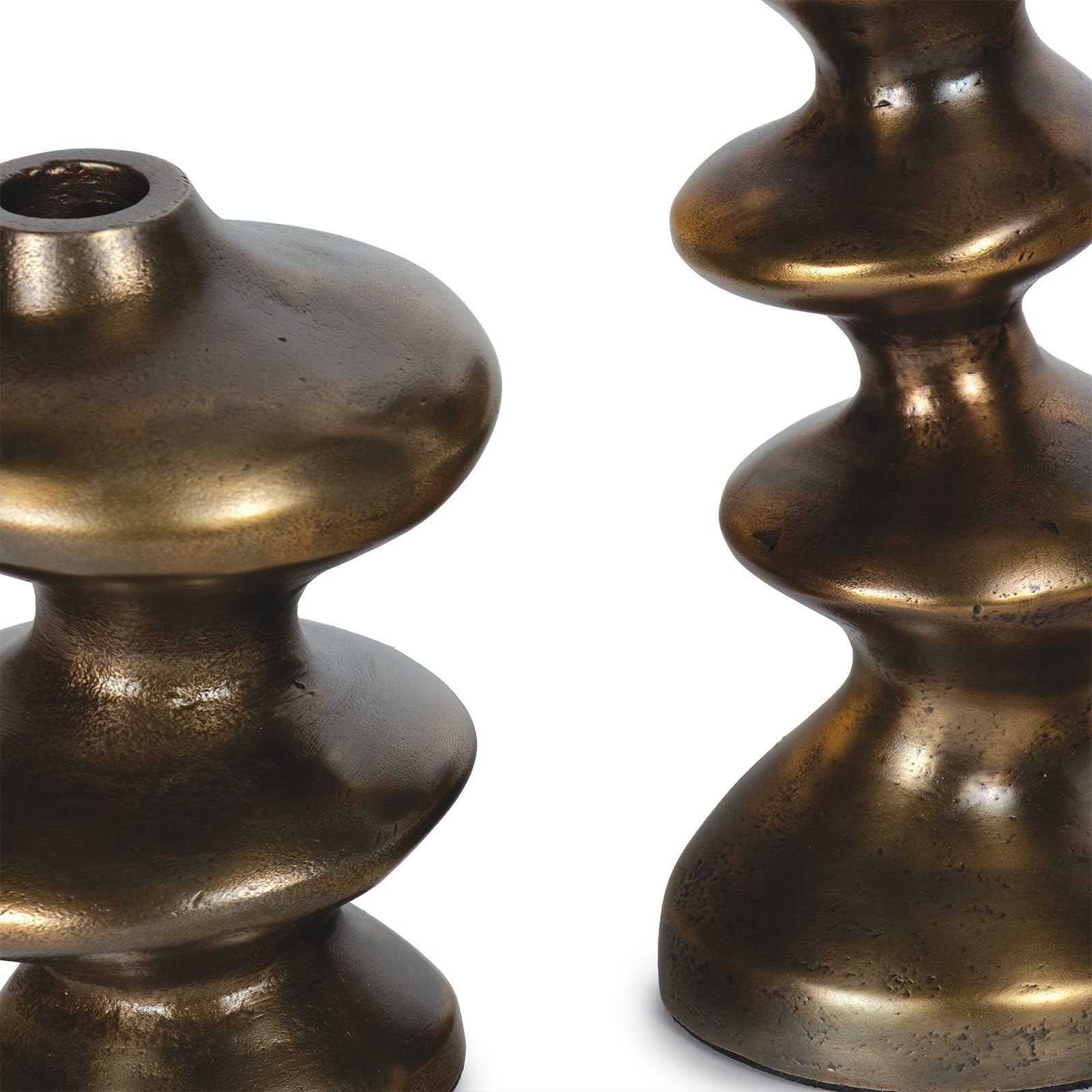 Blobby Candle Holder Set (Brass)