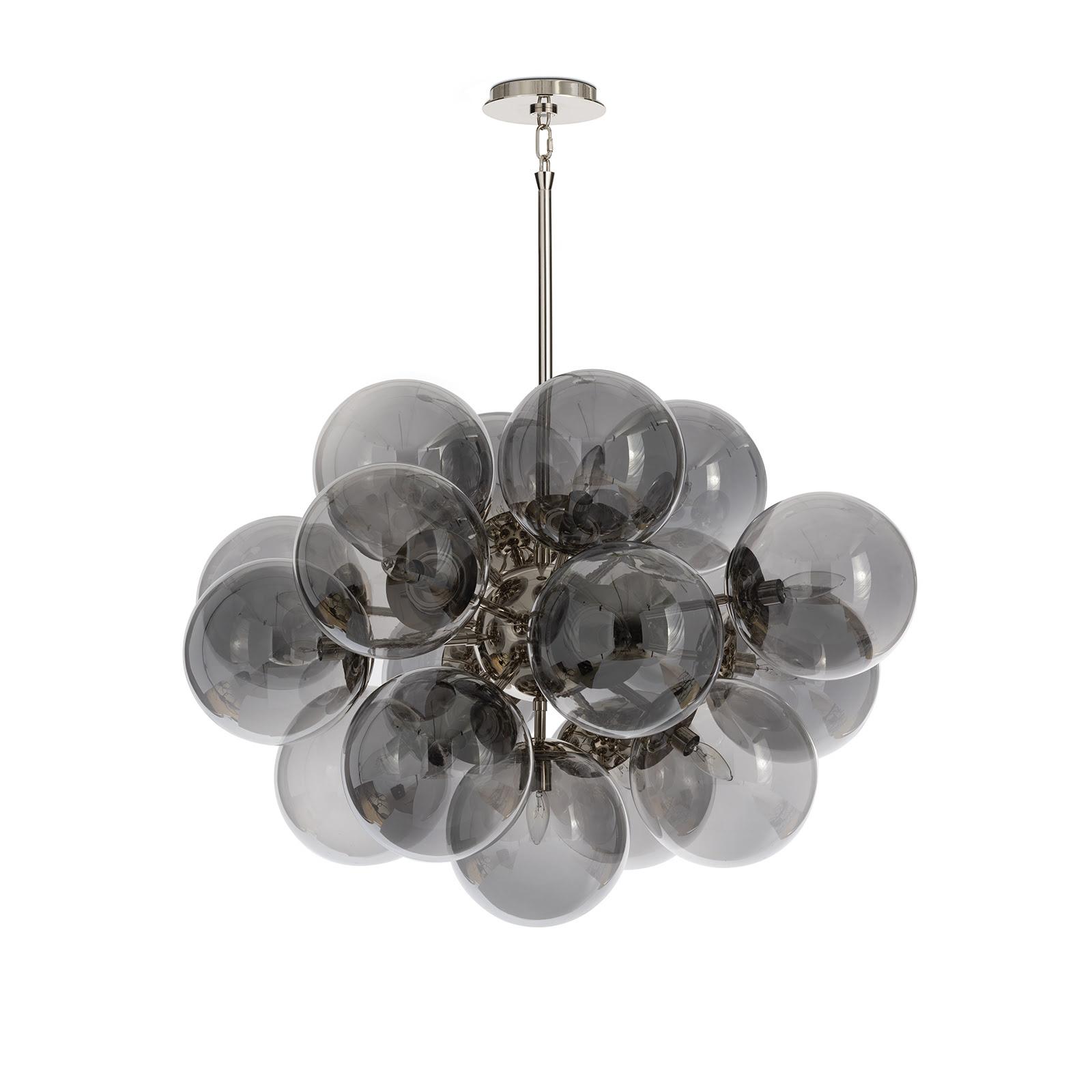 Shine Chandelier (Polished Nickel with Smoke Glass)