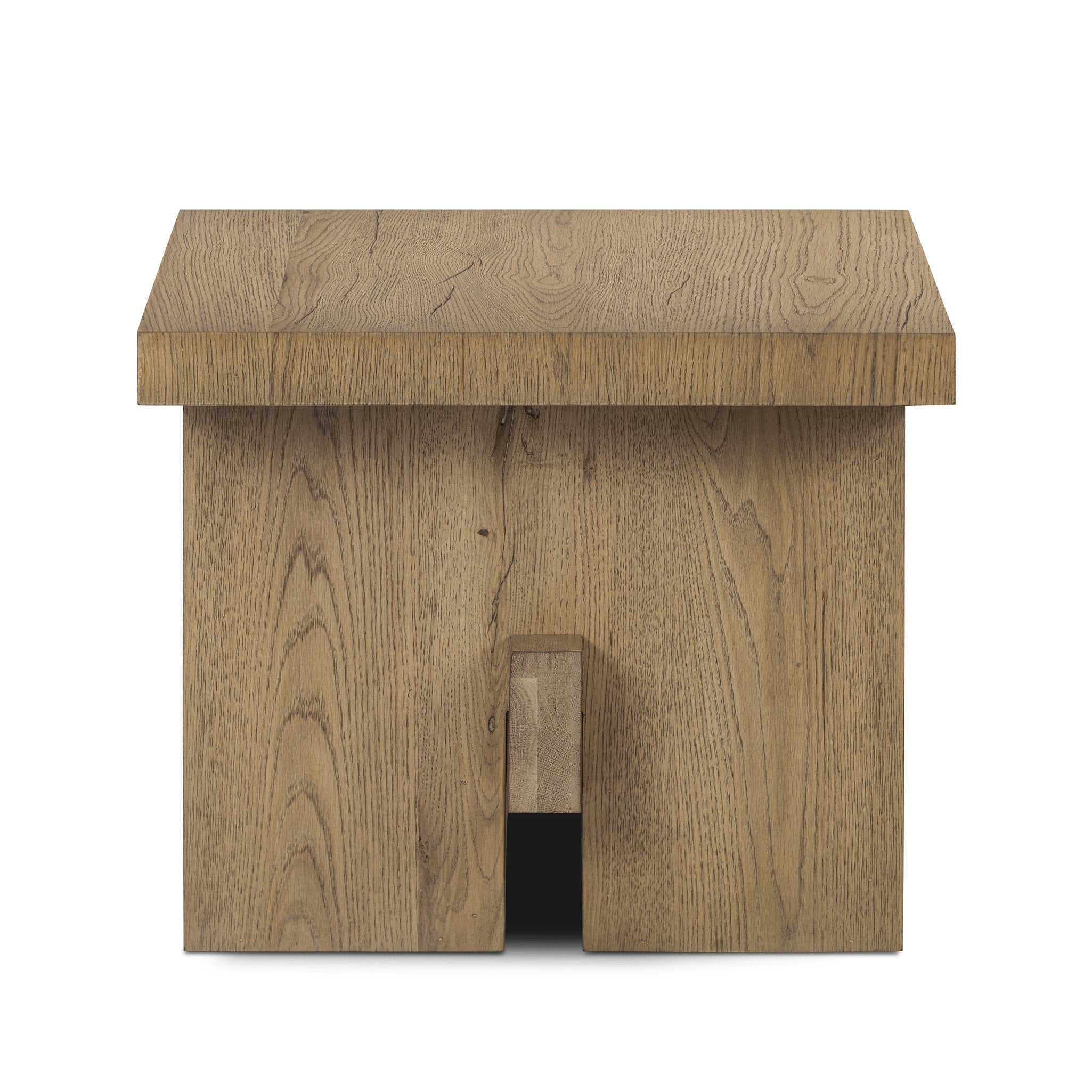 Isaac End Table - Rubbed Light Oak Veneer