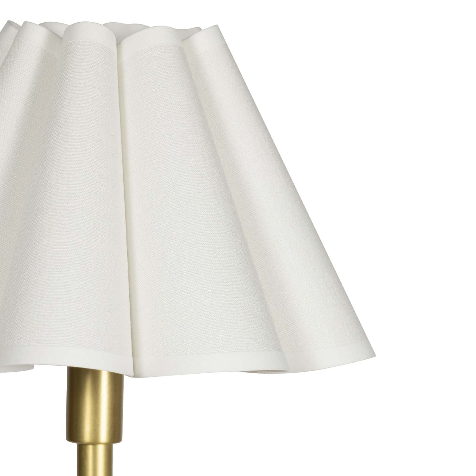 Polly Double Arm Table Lamp (Natural Brass with Linen Scalloped Shade)