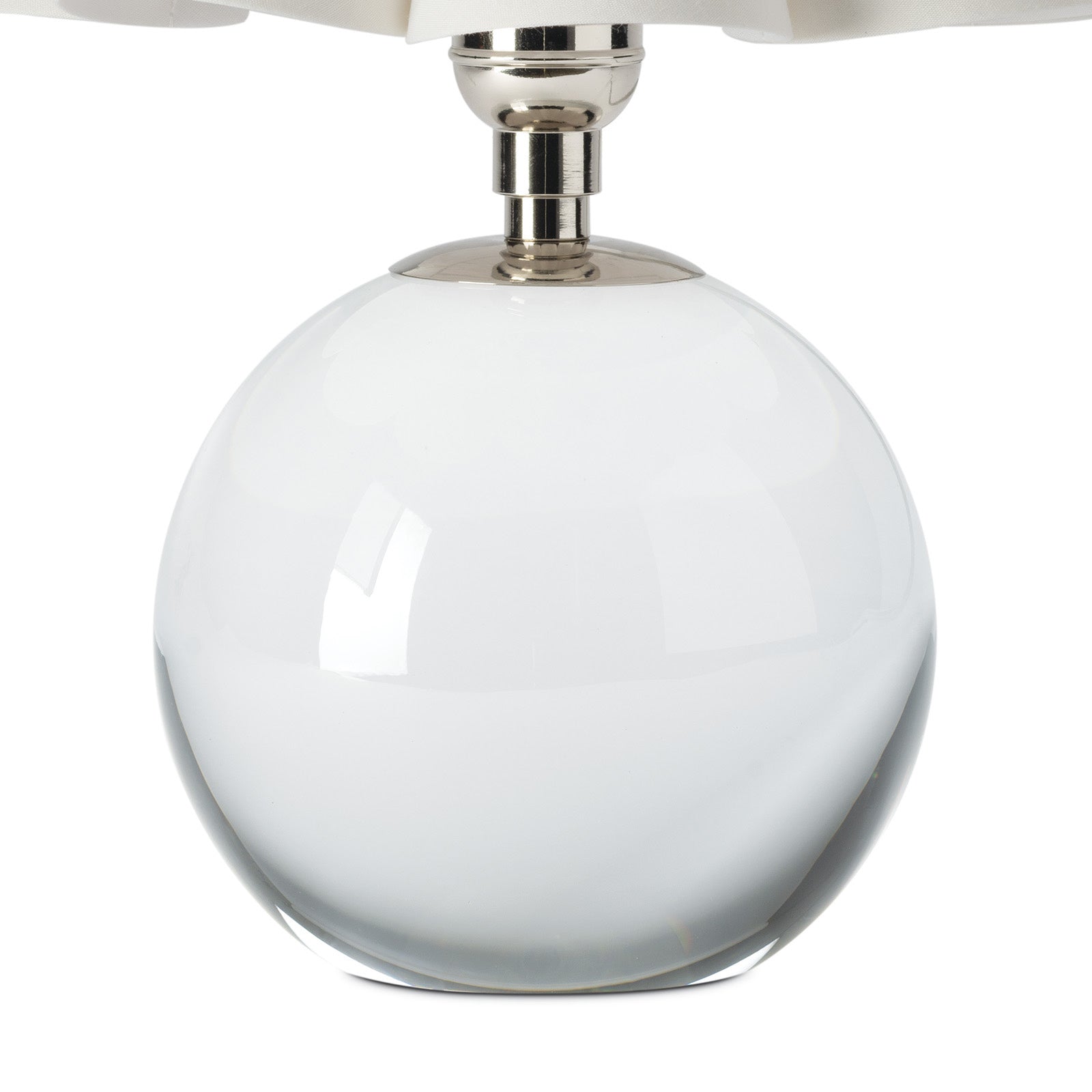 Giorgio Crystal Mini Lamp (Polished Nickel with Linen Scalloped Shade)