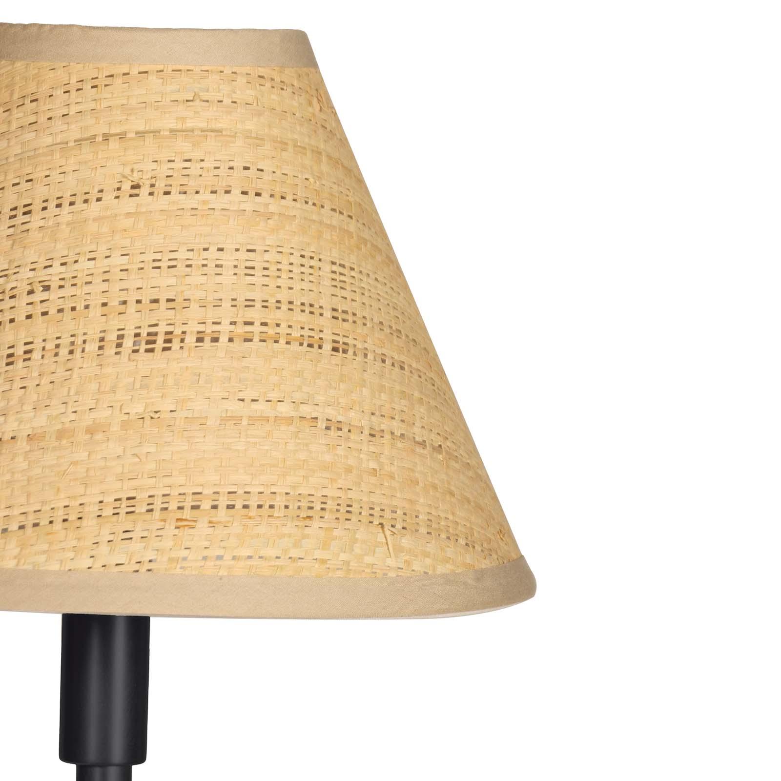 Polly Double Arm Table Lamp (Blackened Brass with Rattan Shade)