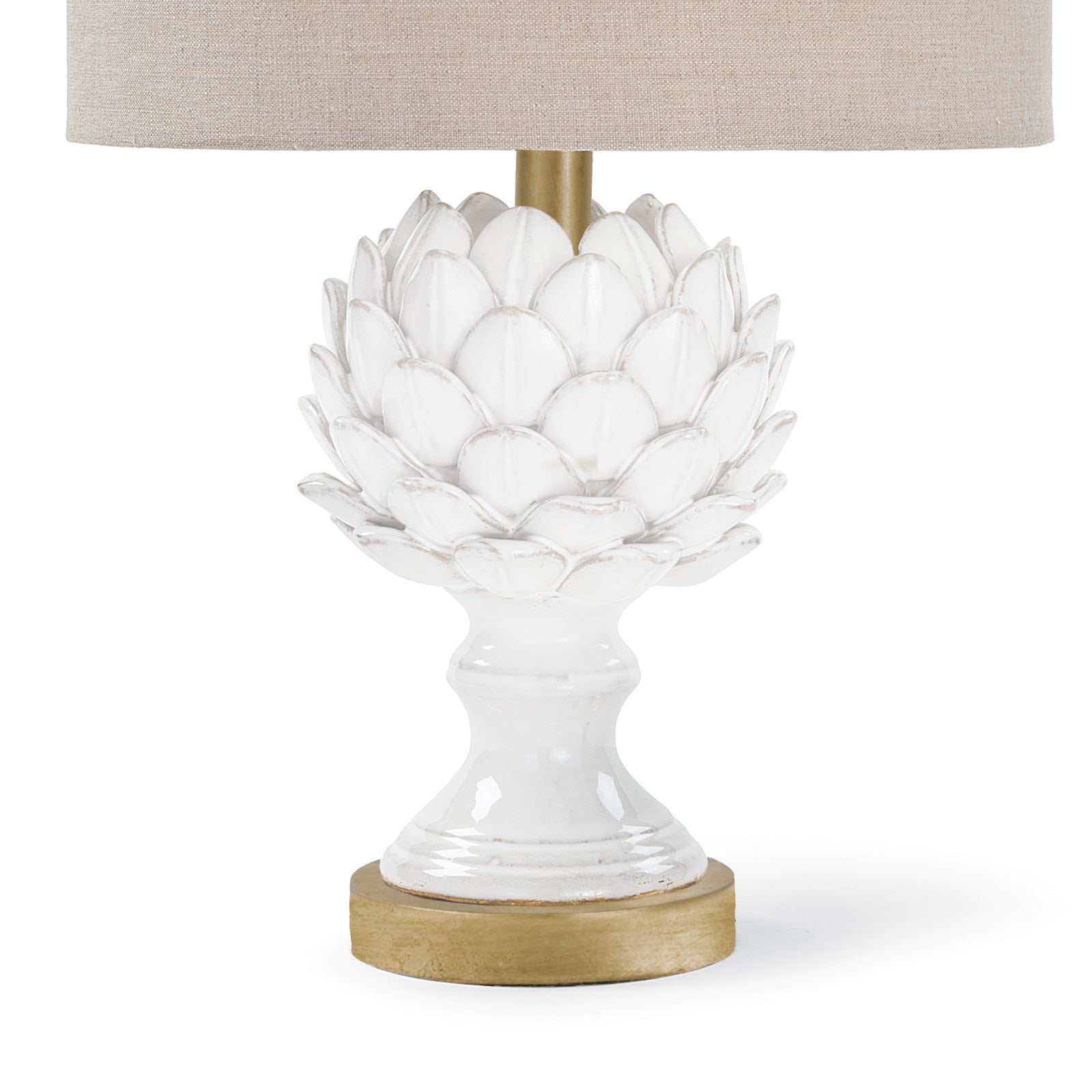 Leafy Artichoke Ceramic Table Lamp (Off White)