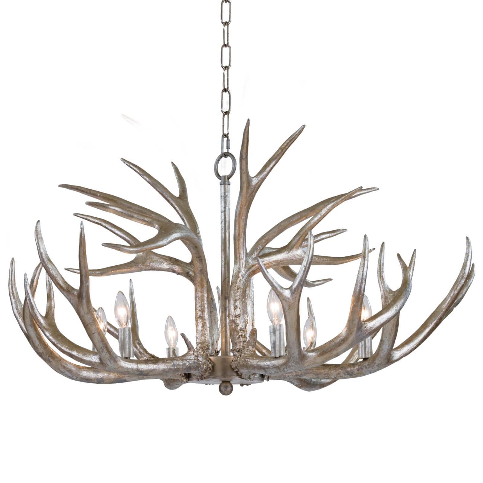 Antler Chandelier (Ambered Silver Leaf)