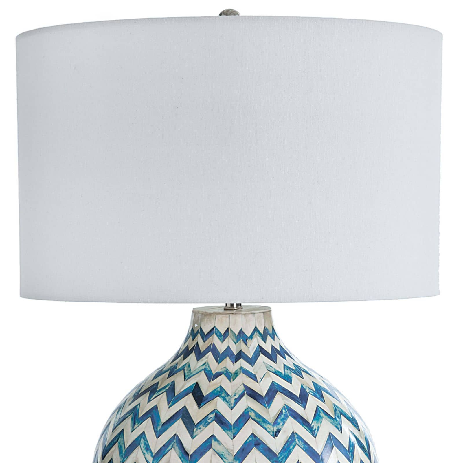 Chevron Bone Table Lamp (Indigo)