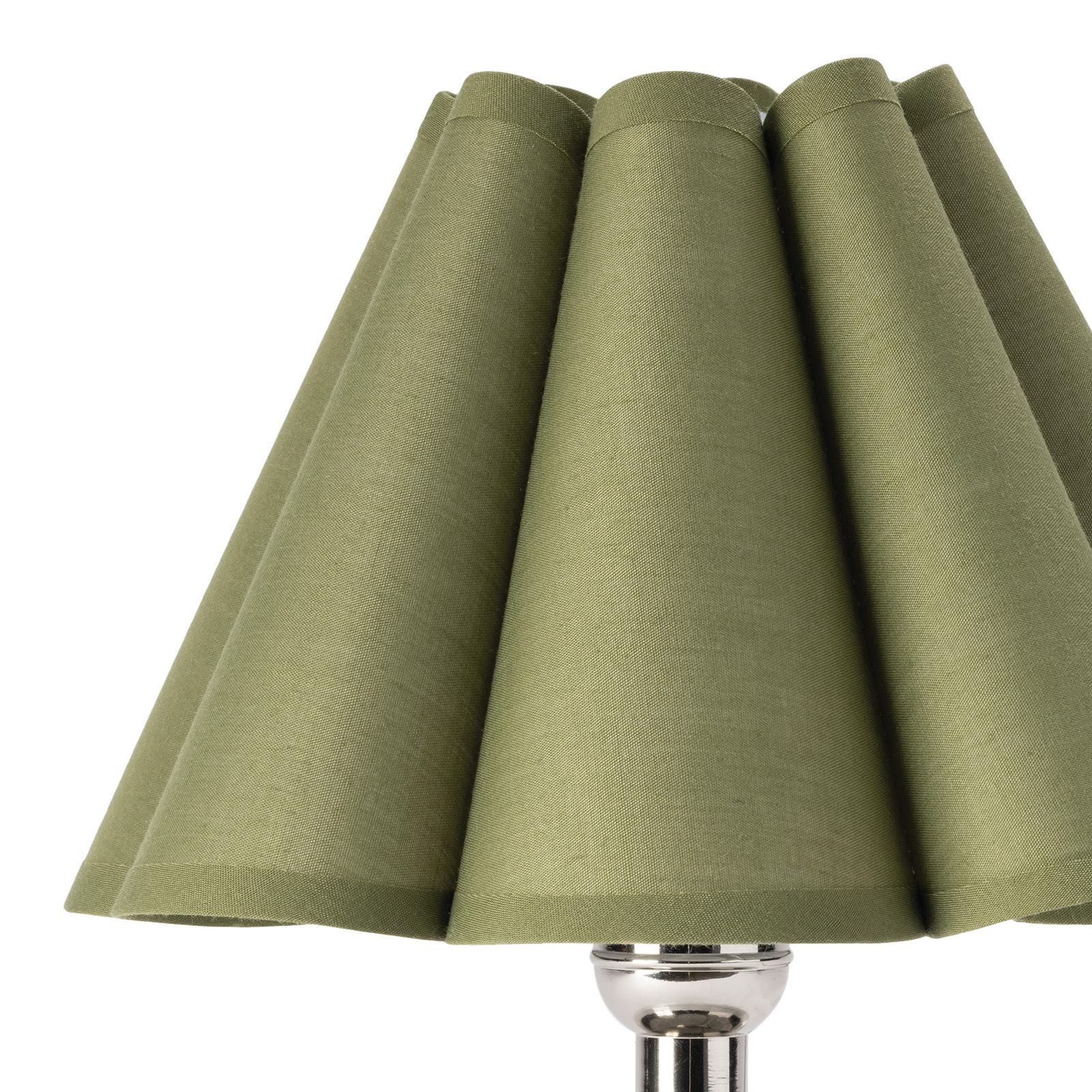 Giorgio Crystal Mini Lamp (Polished Nickel with Olive Scalloped Shade)