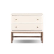 Fiona Nightstand - Ivory Painted Raffia