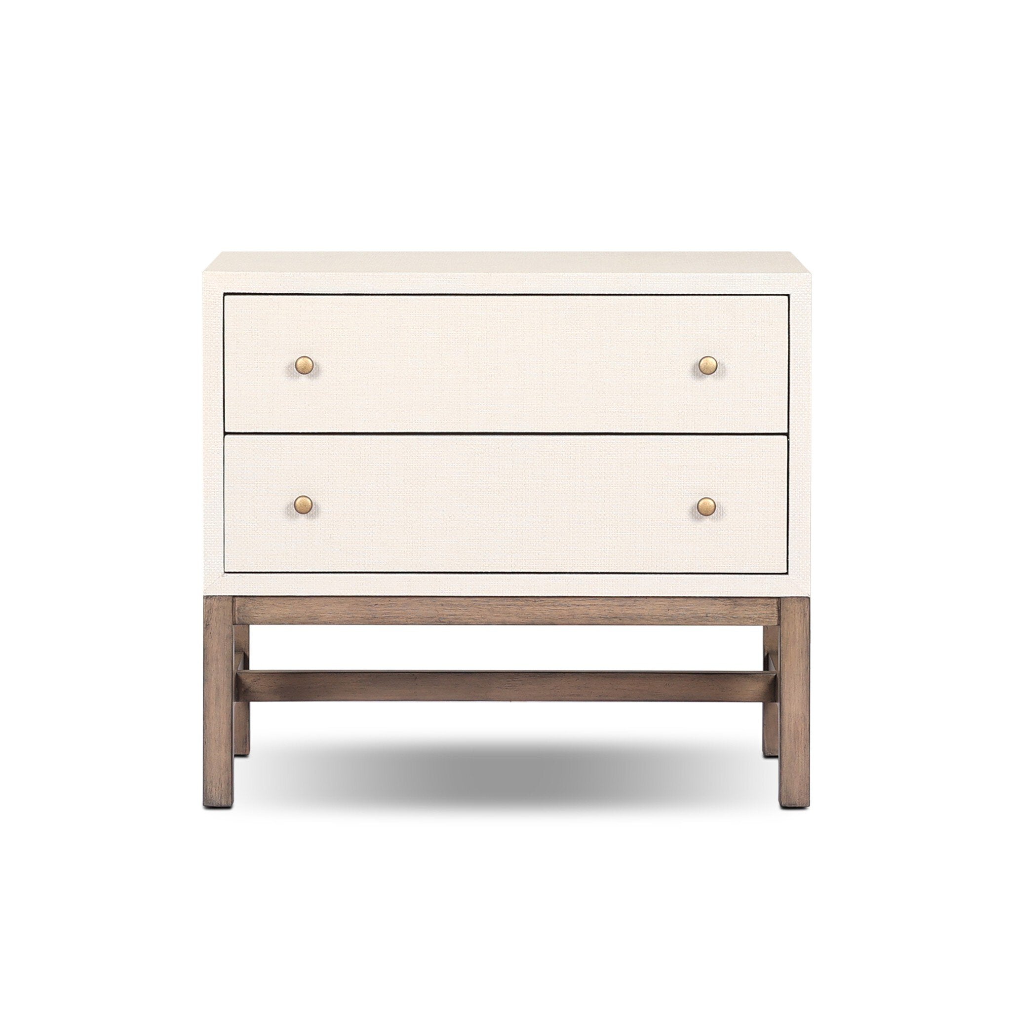 Fiona Nightstand - Ivory Painted Raffia