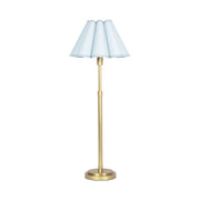 Polly Buffet Lamp (Natural Brass with Mist Blue Scalloped Shade)