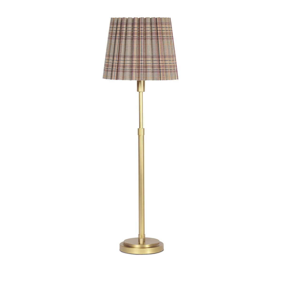 Polly Buffet Lamp (Natural Brass with Plaid Wave Pleat Shade)