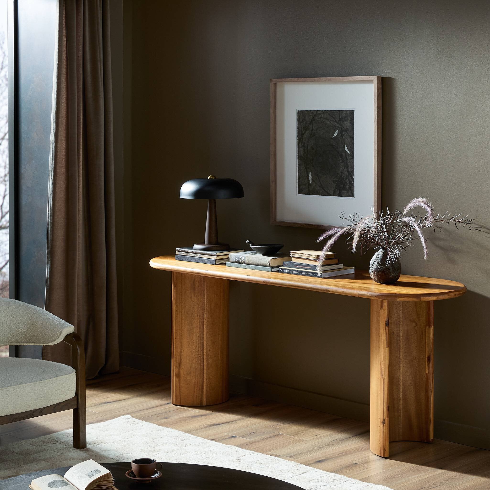 Paden Large Console Table - Sandy Acacia